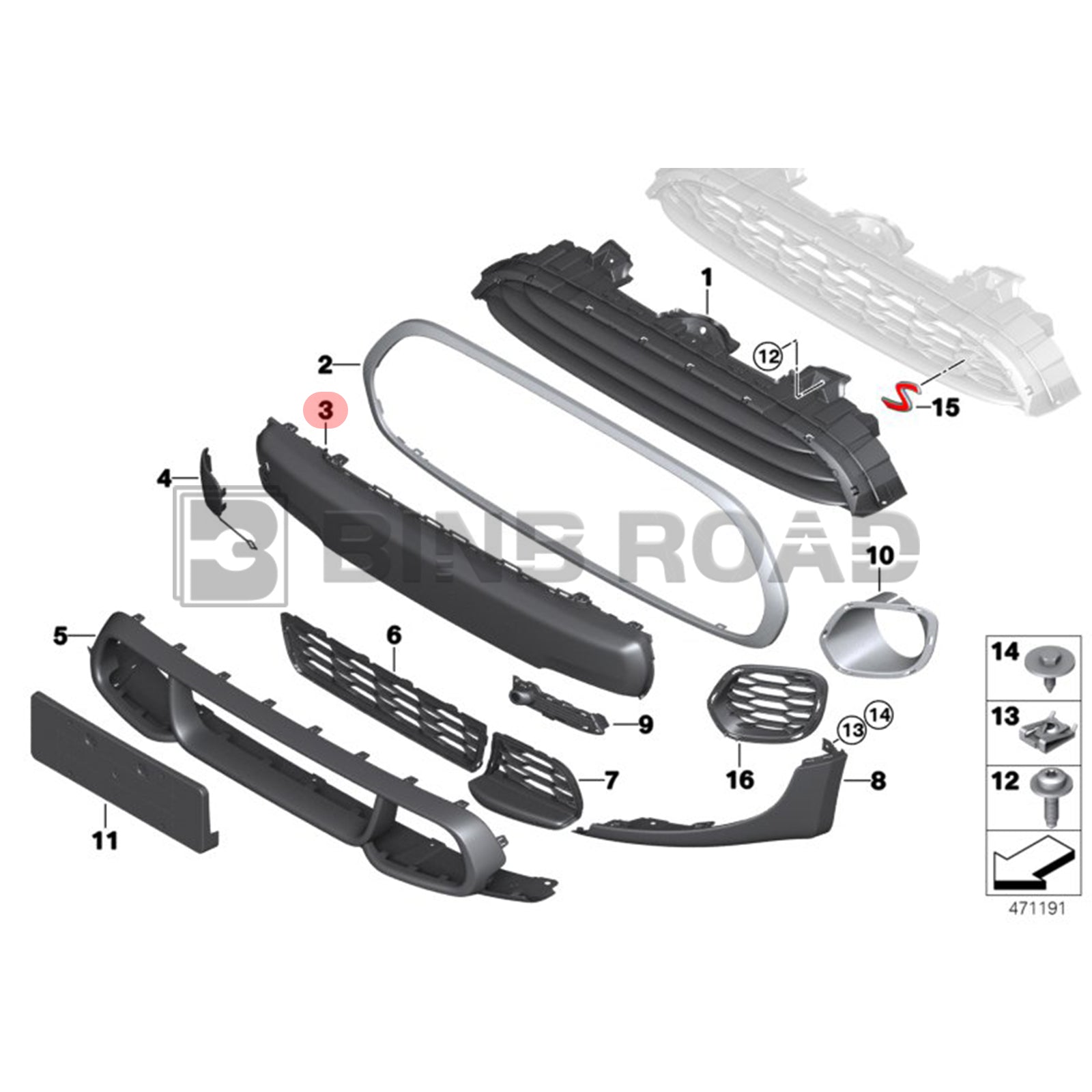 US 51117337791 Bumper Strip Trim