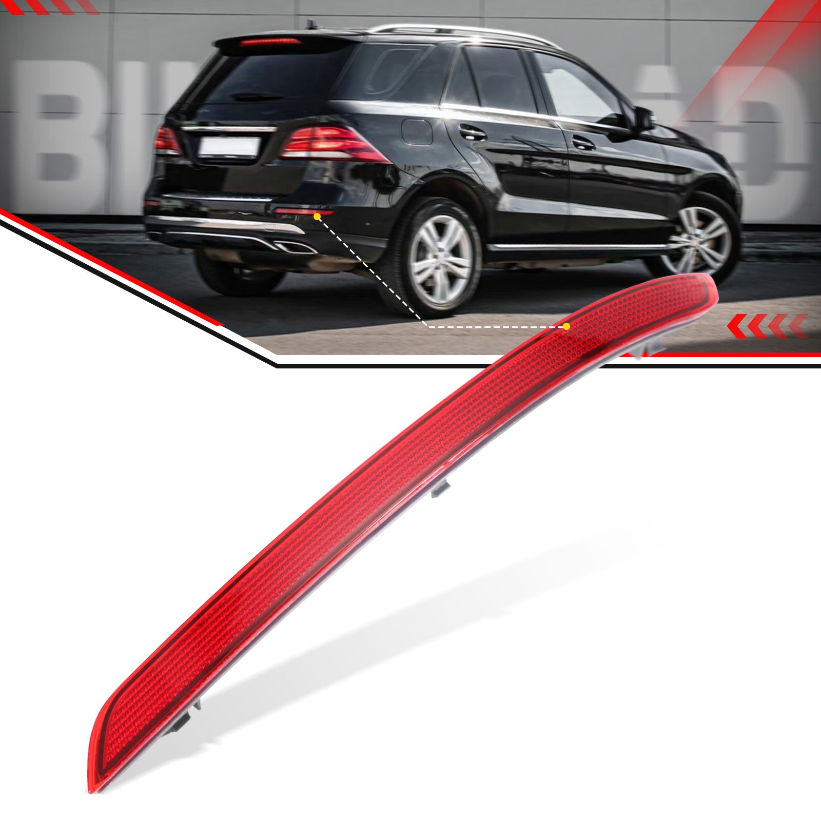 US 1668200074 + 1668200174 Rear Bumper Reflector