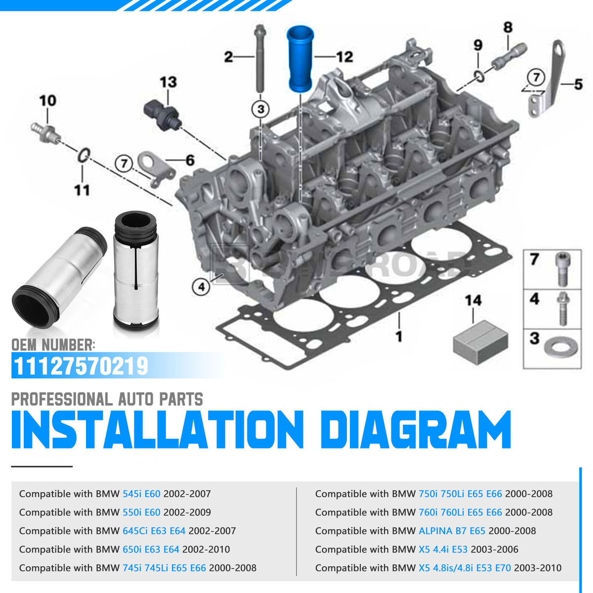 US 11127570219 Spark Plug Protect Tube ,8Pcs