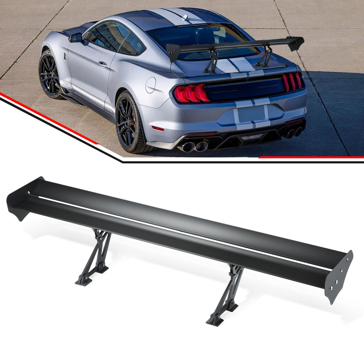 US Aluminum AIloy Hatchback Spoiler Wing Black