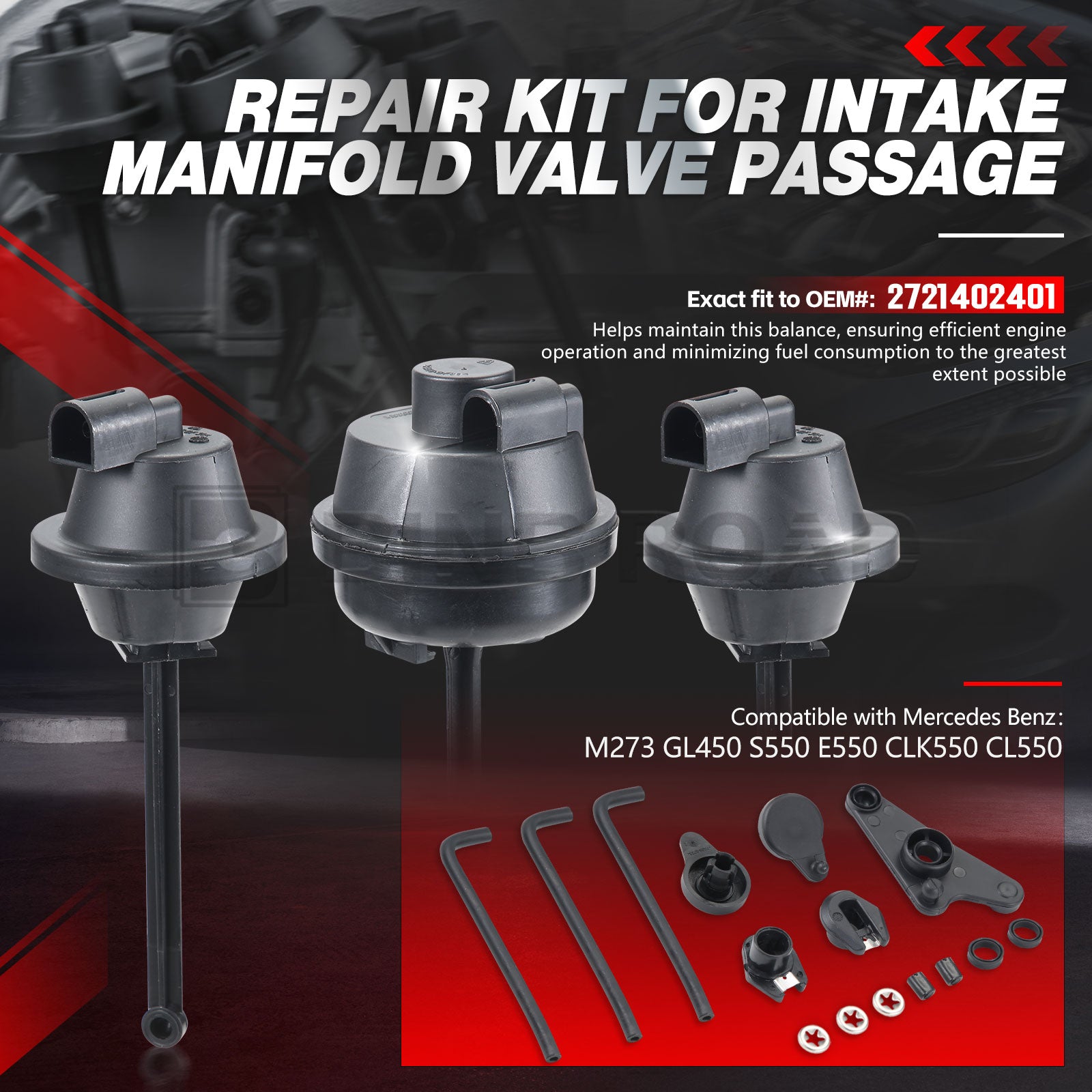 2721402401 Intake Manifold Air Flap Runner Repair Kit Gasket