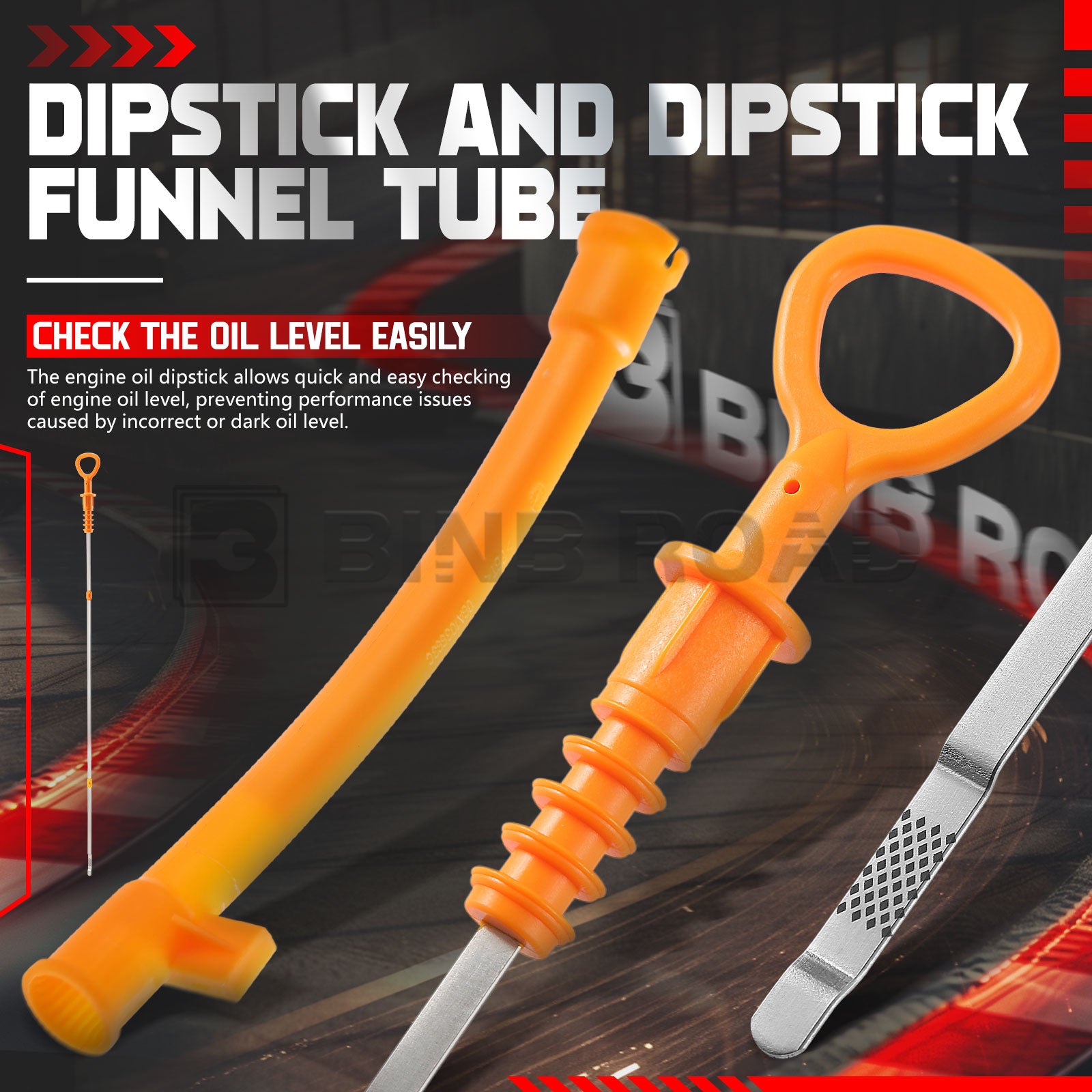 06A103663C + 06B-115-611R Engine Oil Fluid Dipstick and Oil Dipstick Funnel Tube