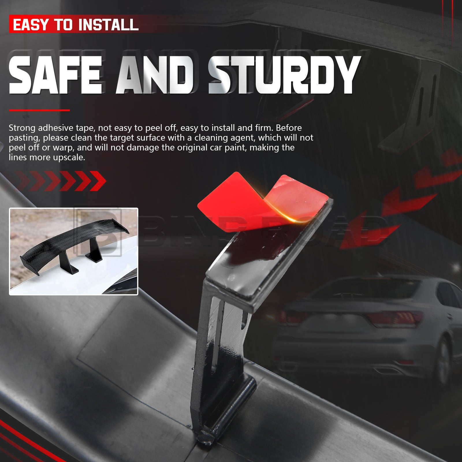 Car Mini Spoiler Wing, Mini Spoiler for Car Funny,Carbon Fiber A
