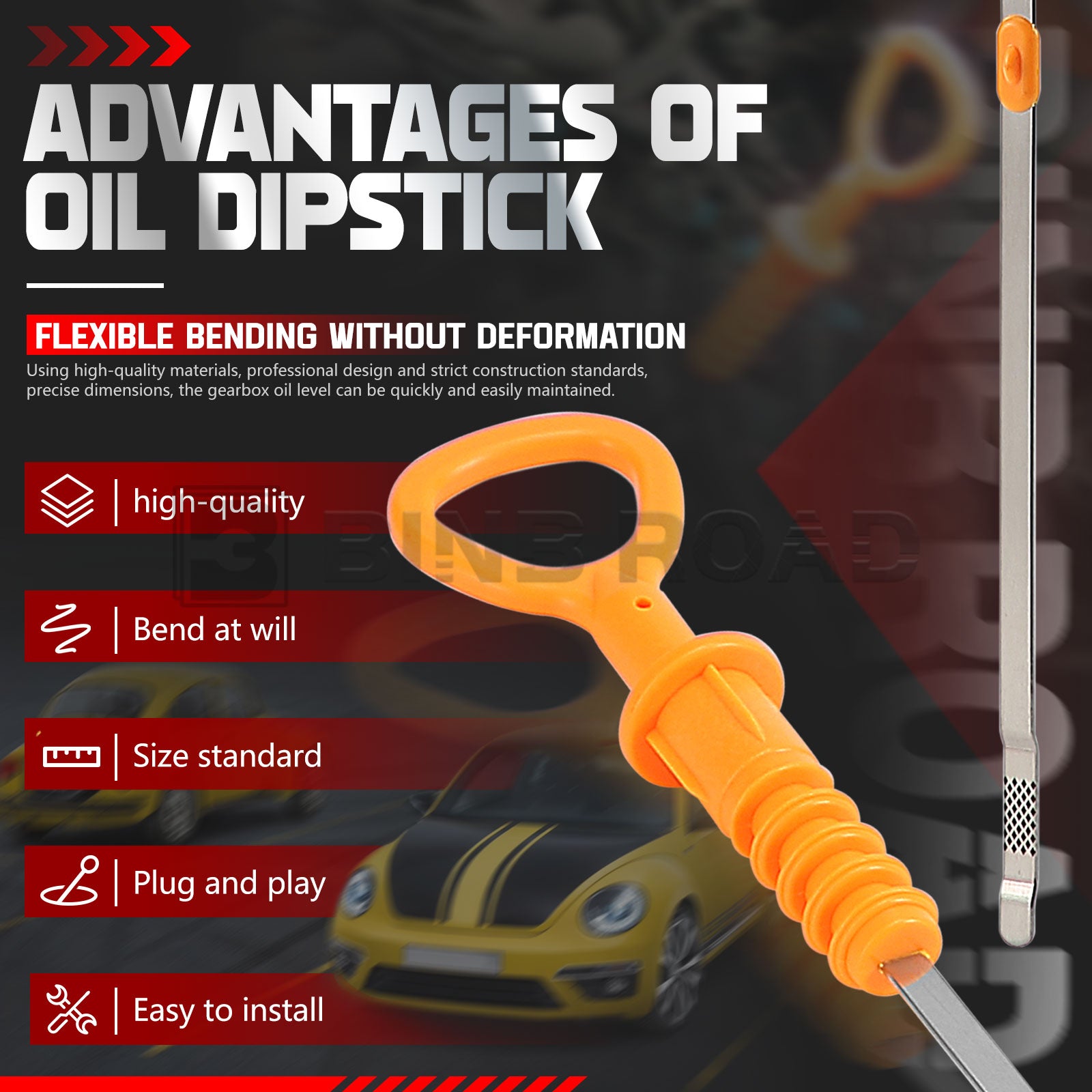 06A103663C + 06B-115-611R Engine Oil Fluid Dipstick and Oil Dipstick Funnel Tube