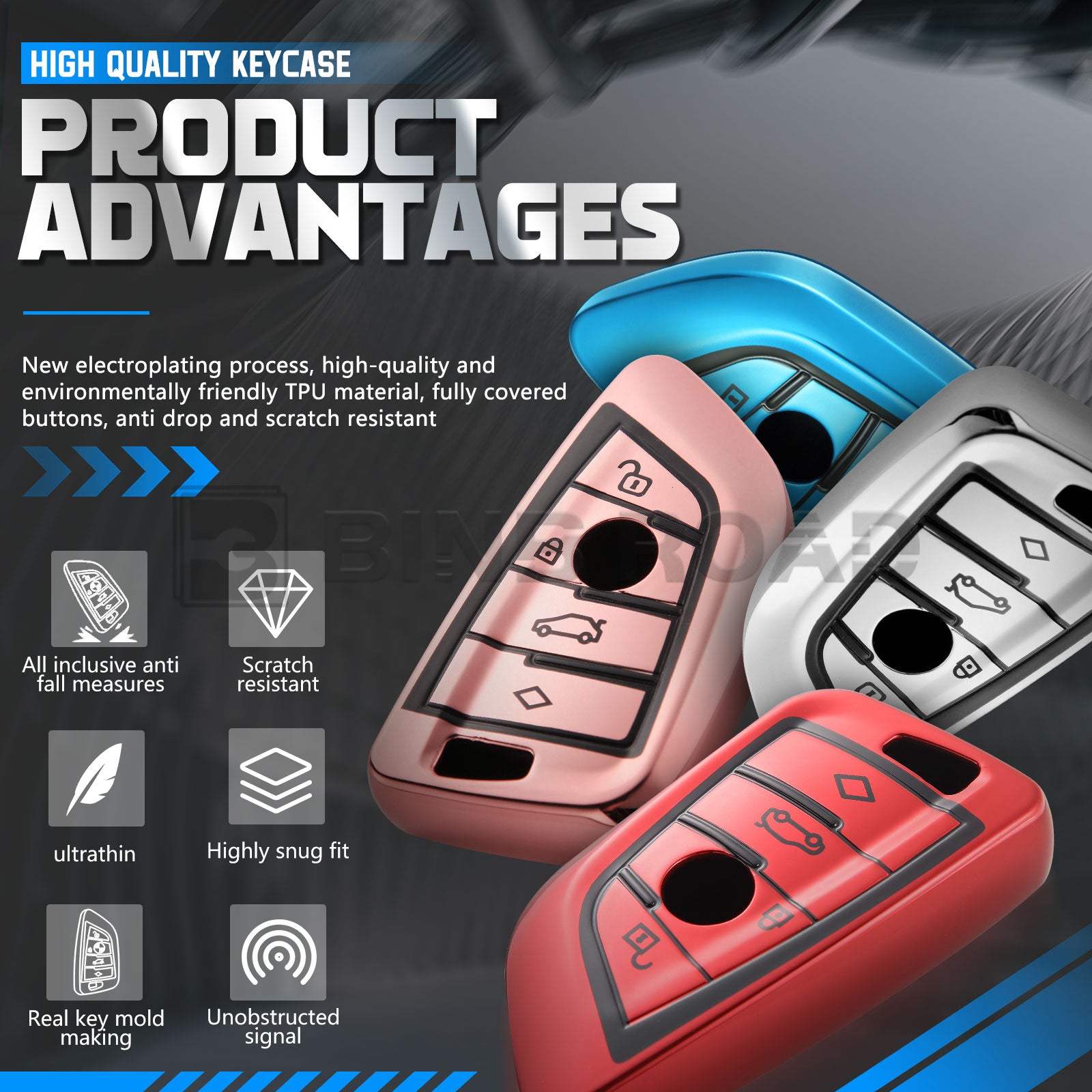 Key Fob Cover Case Compatible with BMW