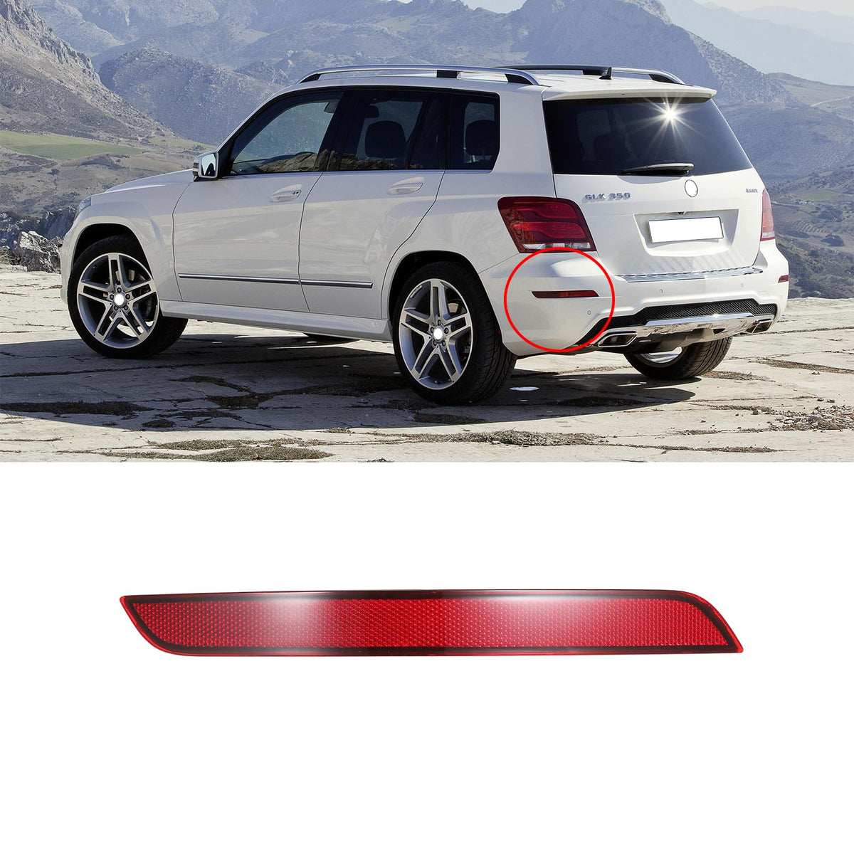 US 2048200374 + 2048200474 Rear Bumper Reflector