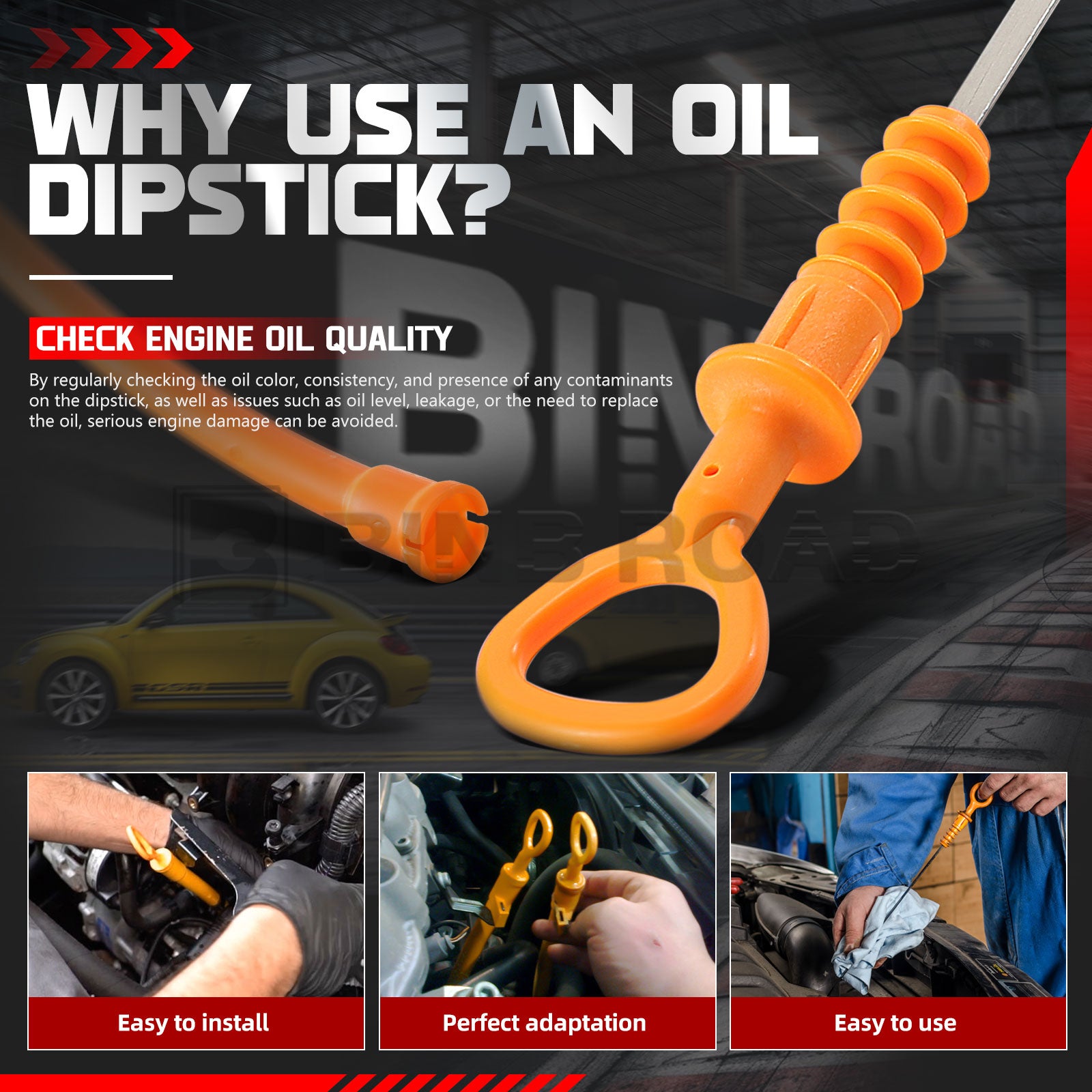 06A103663C + 06B-115-611R Engine Oil Fluid Dipstick and Oil Dipstick Funnel Tube