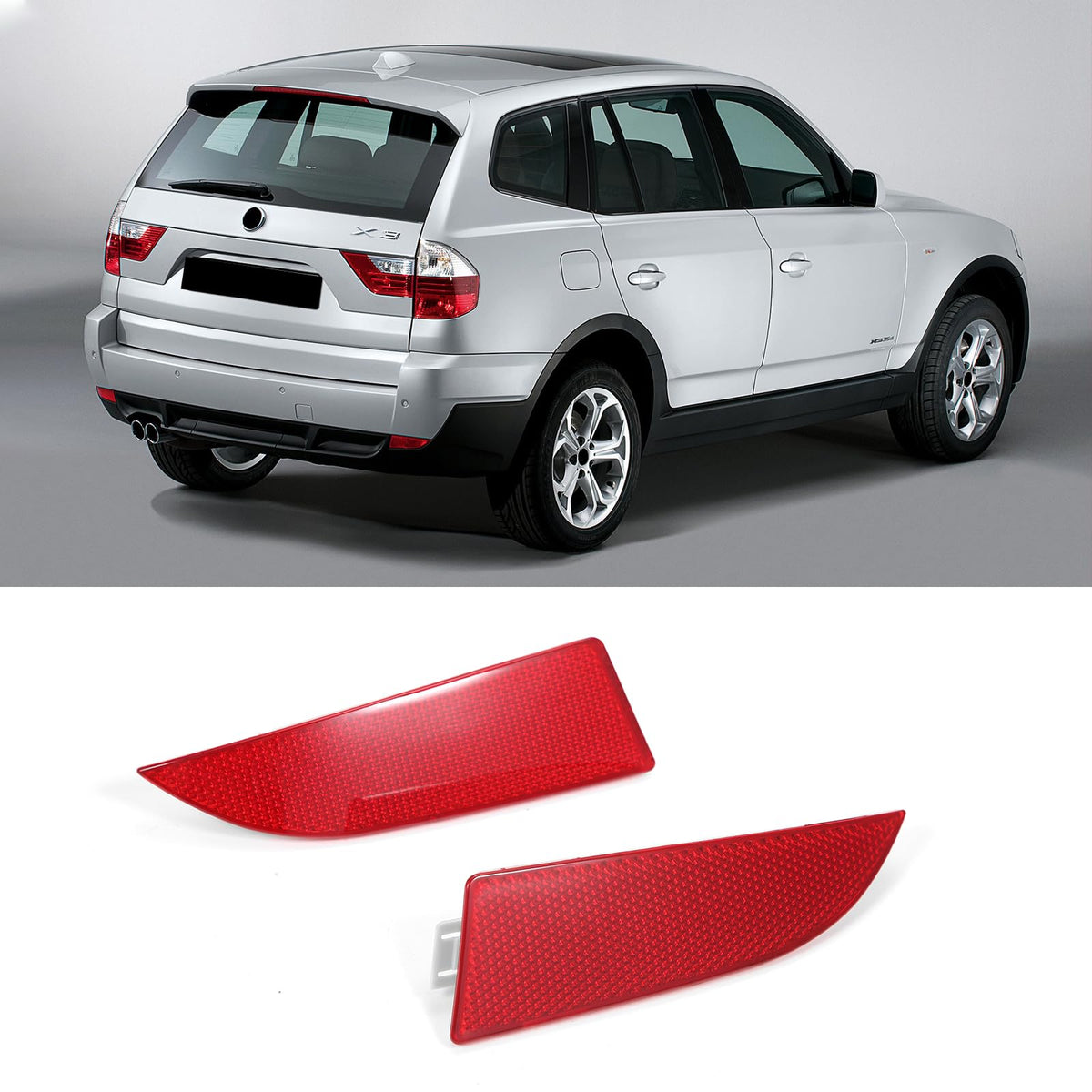 US 63147162217 + 63147162218 Rear Bumper Reflector