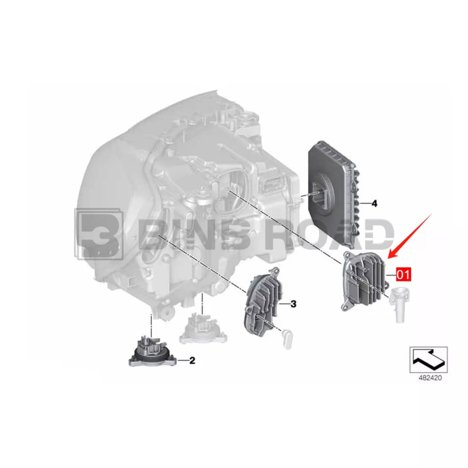 63117466107 + 63117466108 Yellow LED Angel Eye LED Boards