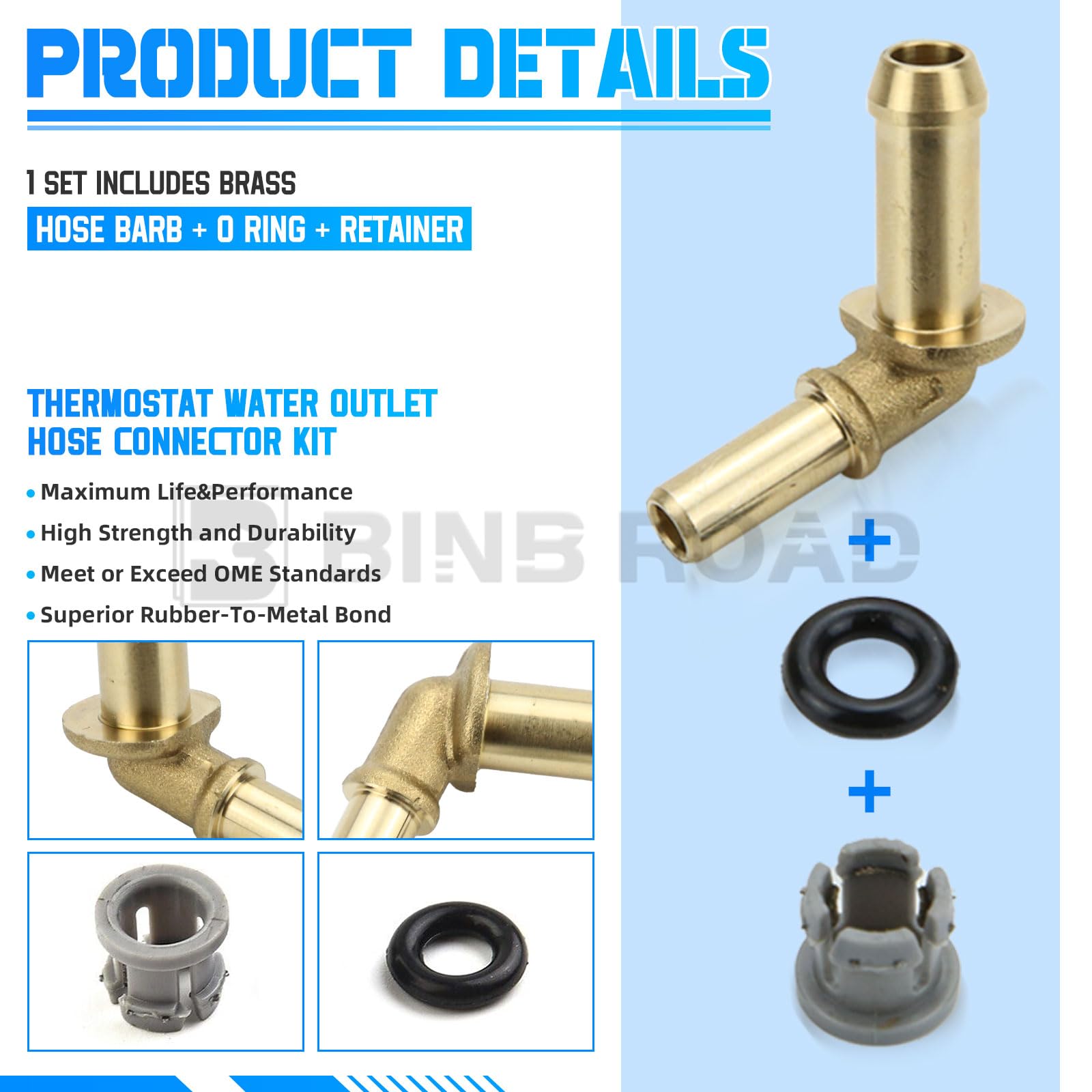 US 6Pcs Upgraded Coolant Water Pump Pipe System Kit