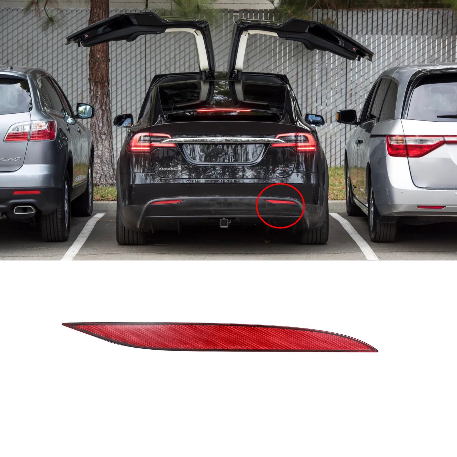 US 1034342-00-C Right Rear Bumper Reflector Passenger Side