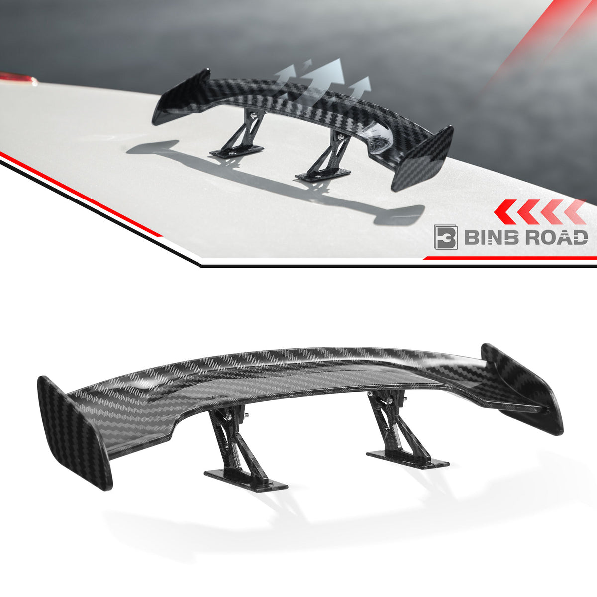 US Car Mini Spoiler Wing, Mini Spoiler for Car Funny,Carbon Fiber B