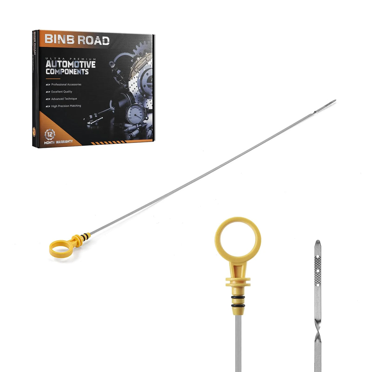 BINB ROAD Engine Oil Level Dipstick Compatible with Colorado Canyon H3 2.9L 3.7L 2008-2012 (Replaces 12603506)