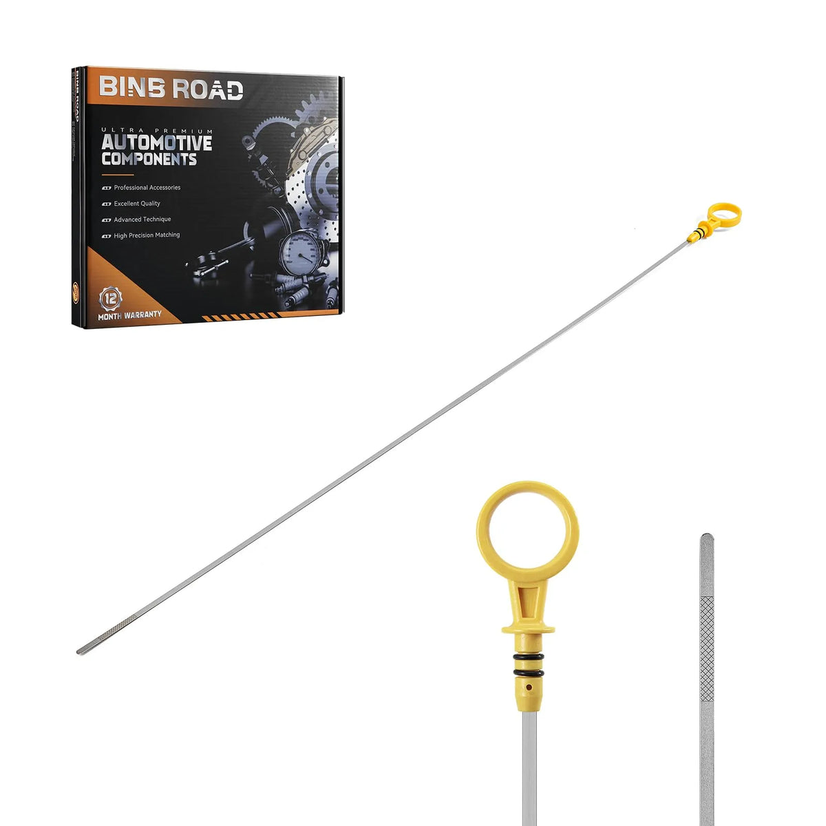 BINB ROAD Engine Oil Level Dipstick Compatible with Chevy Silverado Tahoe Suburban GMC Sierra Yukon Cadillac Escalade Hummer H2 2000-2008 (Replaces 12610053)