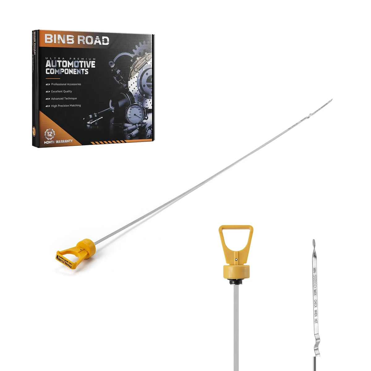 BINB ROAD Engine Oil Level Dipstick Compatible with Ford Focus 2008-2011 Transit Connect 2010-2013 (Replaces 8S4Z-7A020-A 8S4Z7A020A)
