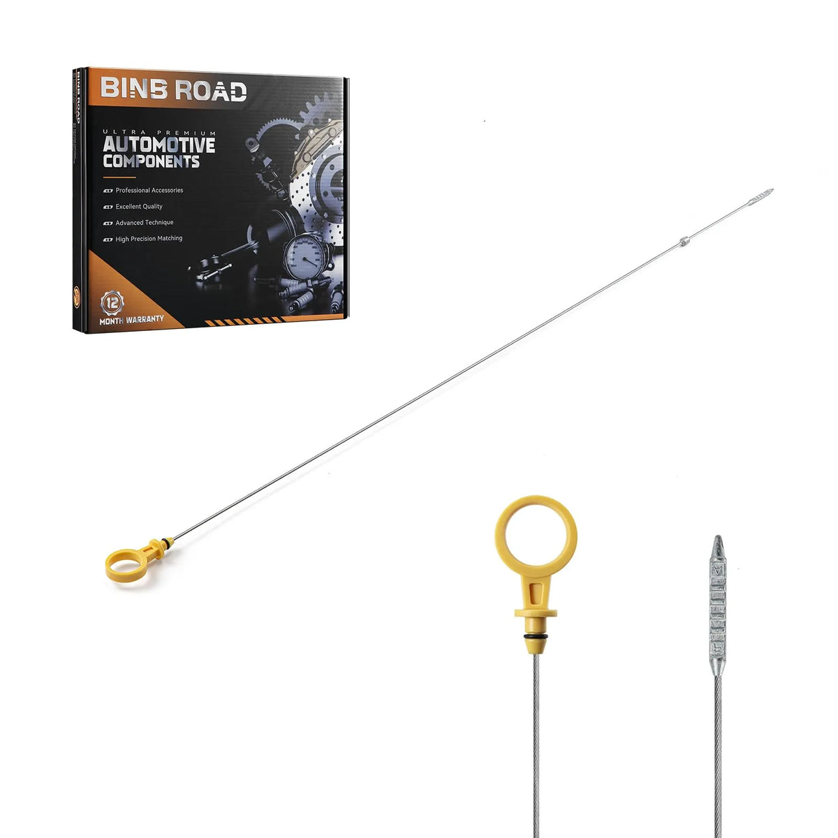 BINB ROAD Engine Oil Level Dipstick Compatible with GM Chevrolet Silverado GMC Sierra 2500HD 3500HD 6.6L Diesel 2001-2006 (Replaces 97287502)