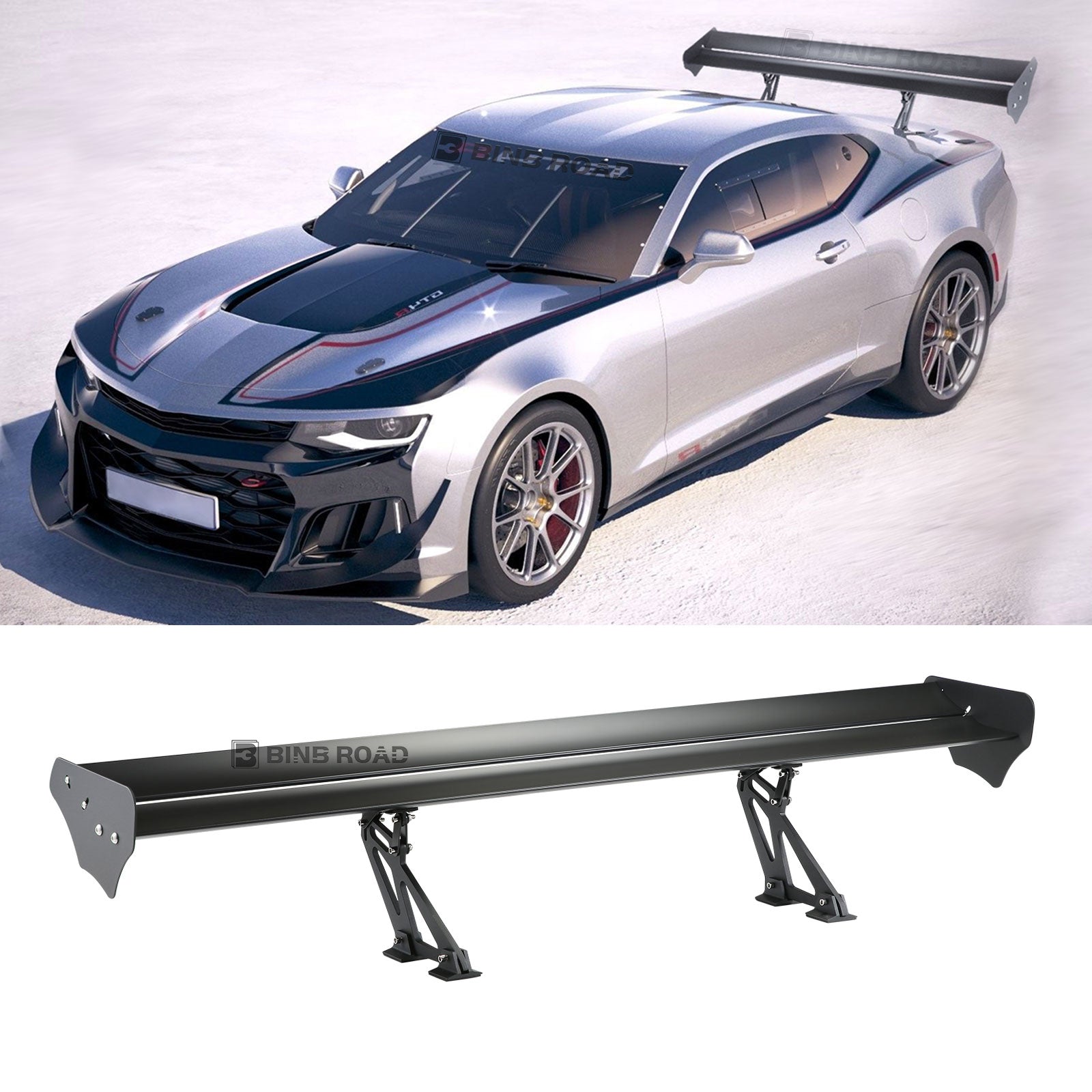US Aluminum AIloy Hatchback Spoiler Wing Black