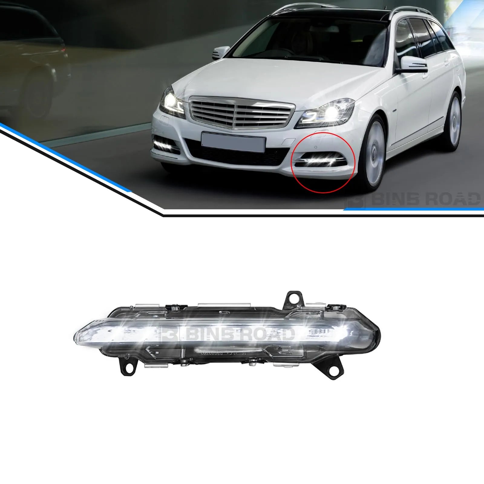 2218201756 + 2218201856 Daytime Running Lights LED DRL Lamp Light
