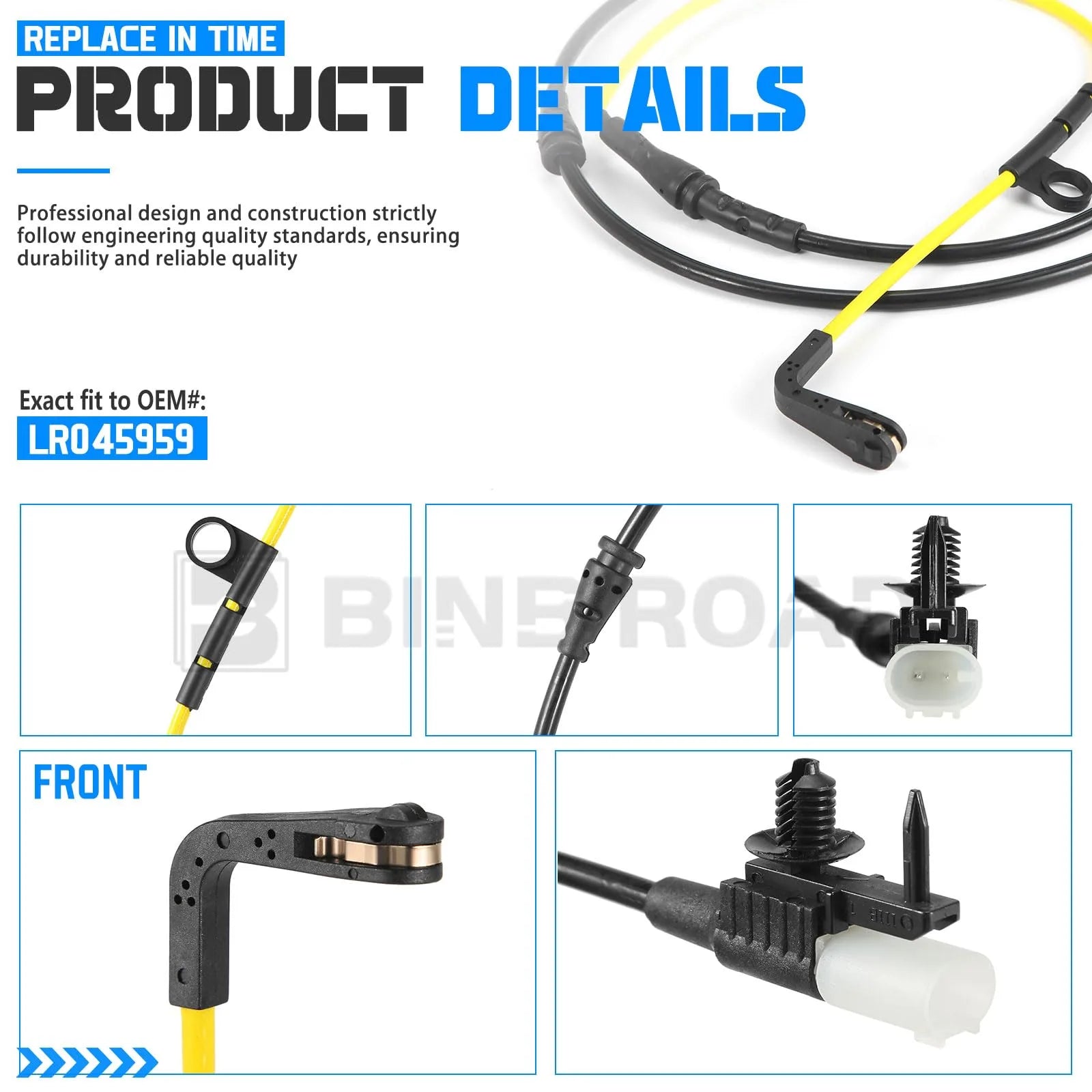 LR045959 + LR033295 Front and Rear Brake Pad Wear Sensor