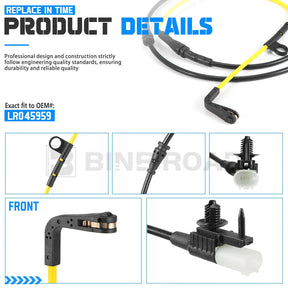 US LR045959 + LR033295 Front and Rear Brake Pad Wear Sensor