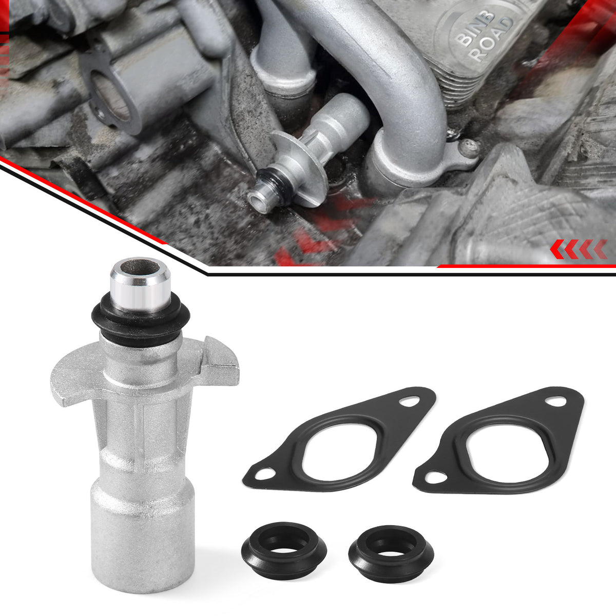 US LR028136 Aluminum Water Pump Oil Cooler Tube Adaptor Kit