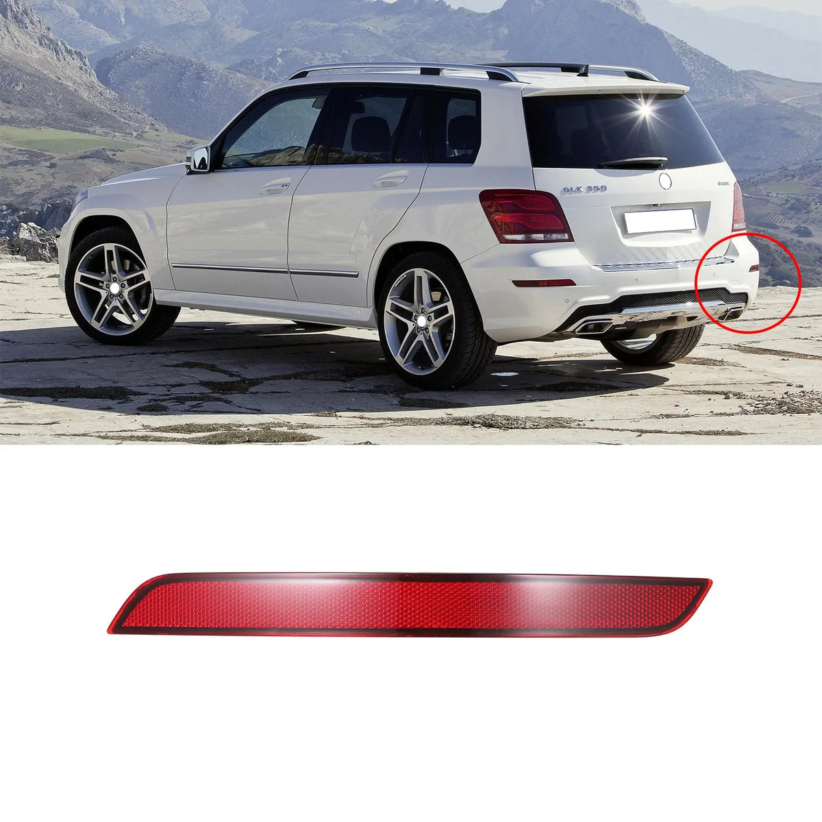US 2048200374 + 2048200474 Rear Bumper Reflector