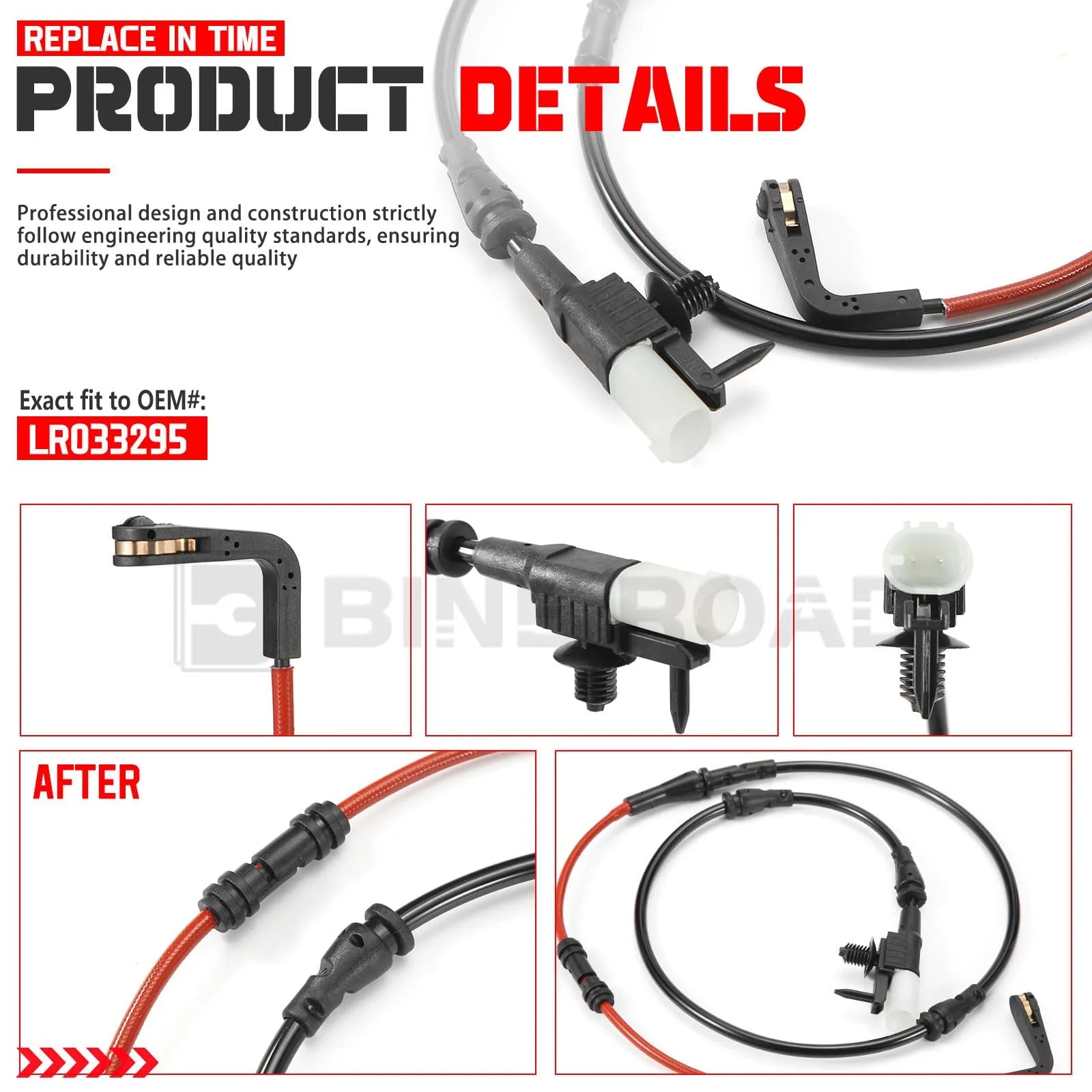 US LR045959 + LR033295 Front and Rear Brake Pad Wear Sensor