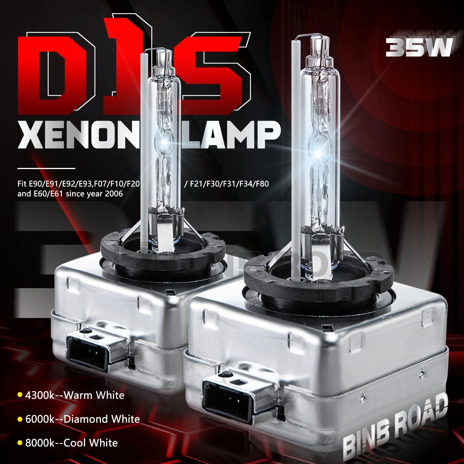 D1S HID Xenon Headlight Bulbs 4300K/6000K/8000K