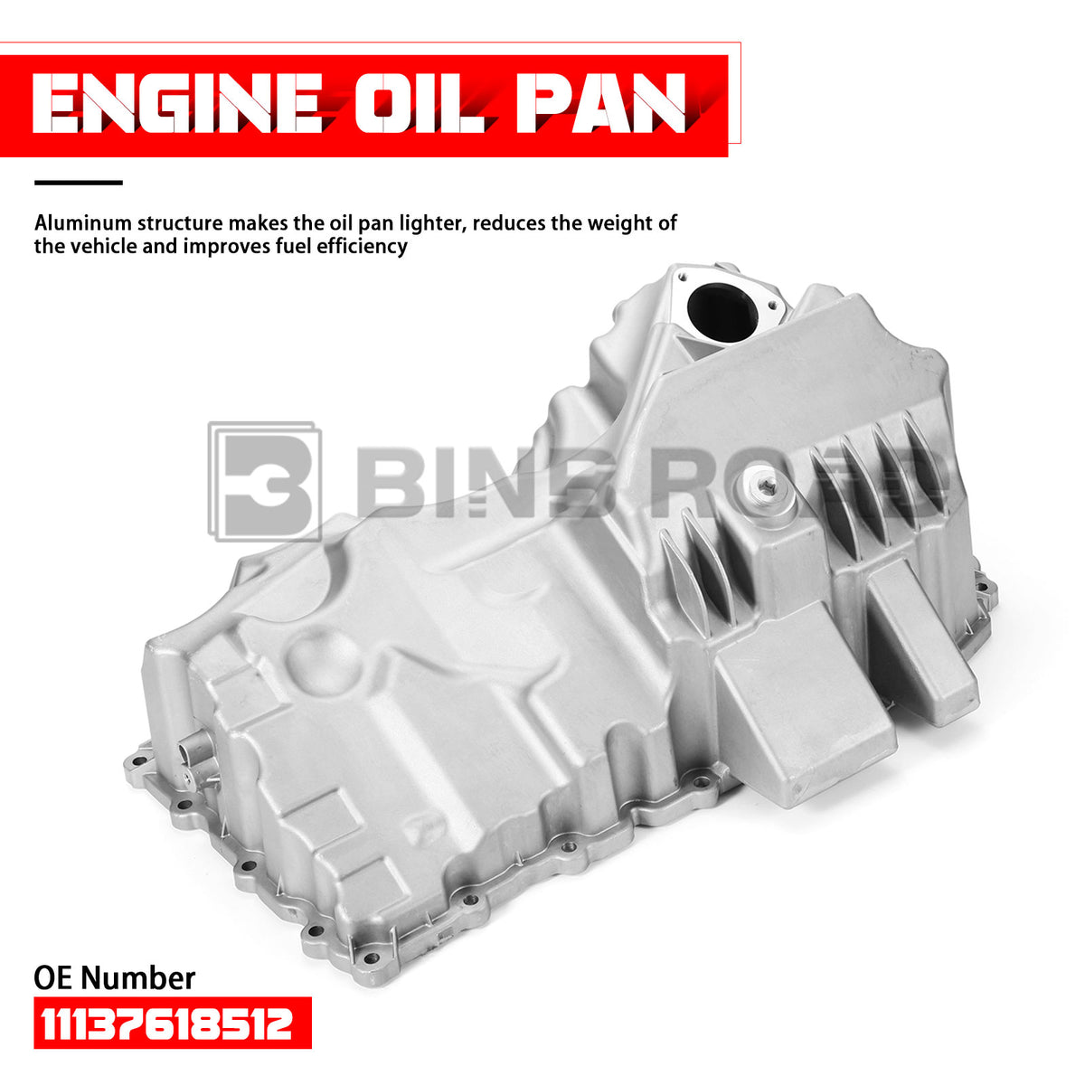 11137618512 Aluminum Engine Oil Pan with Oil Pan Gasket