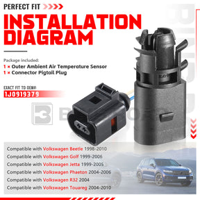 1J0919379 + 1J0973702 Outside Ambient Air Temperature Sensor Kit
