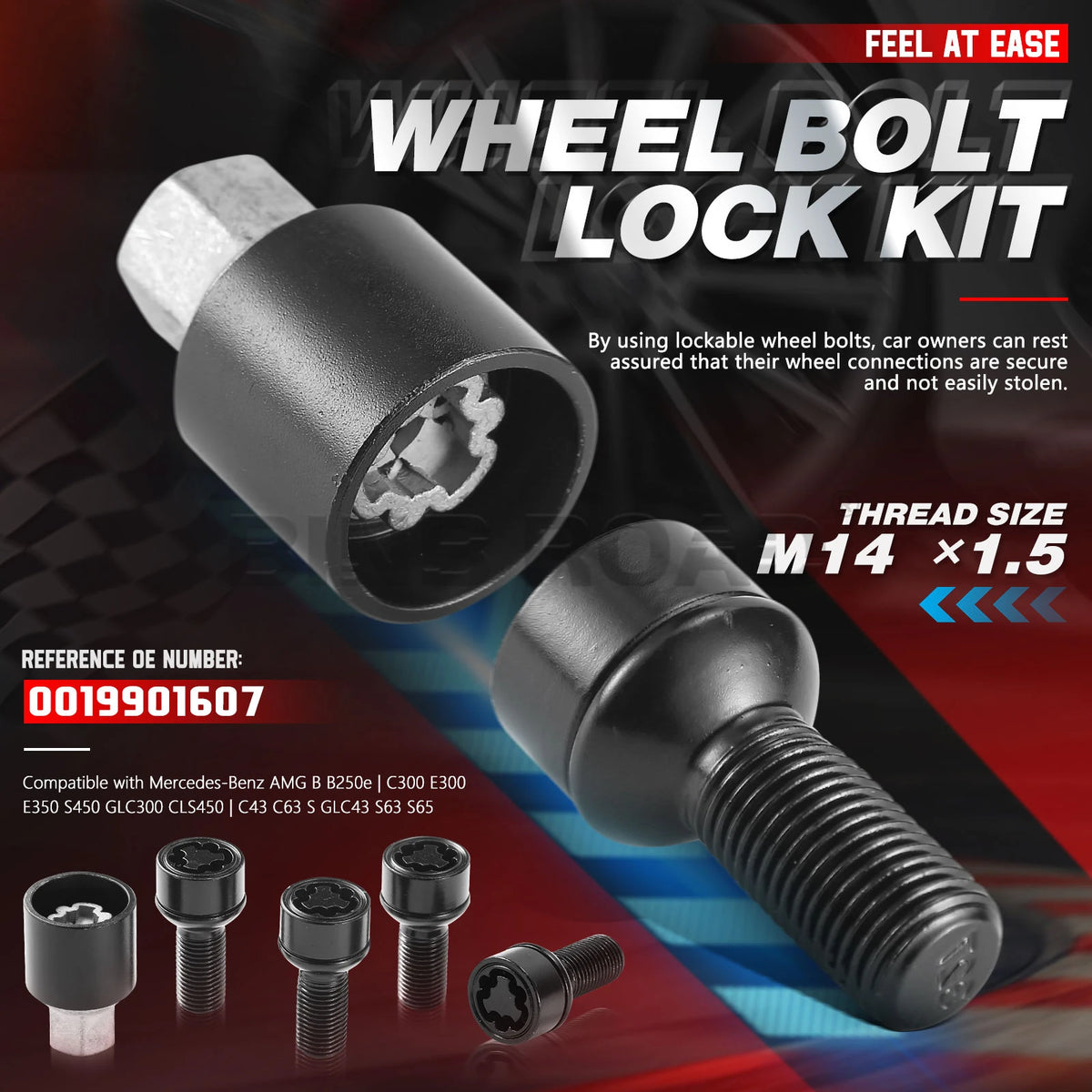 0019901607 A0019901607 Lockable Wheel Bolt Rim Locks