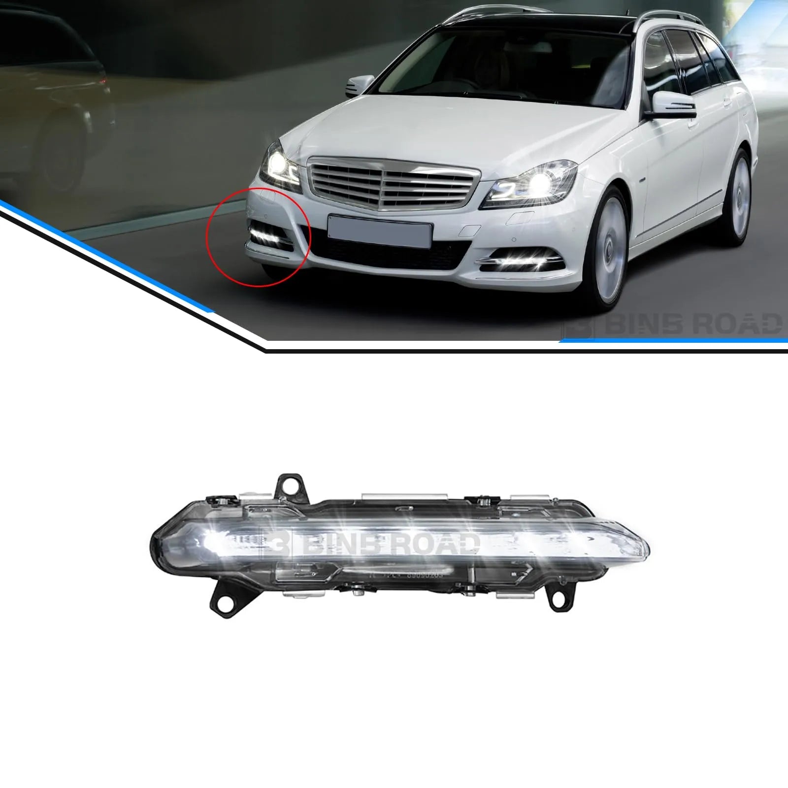 2218201756 + 2218201856 Daytime Running Lights LED DRL Lamp Light