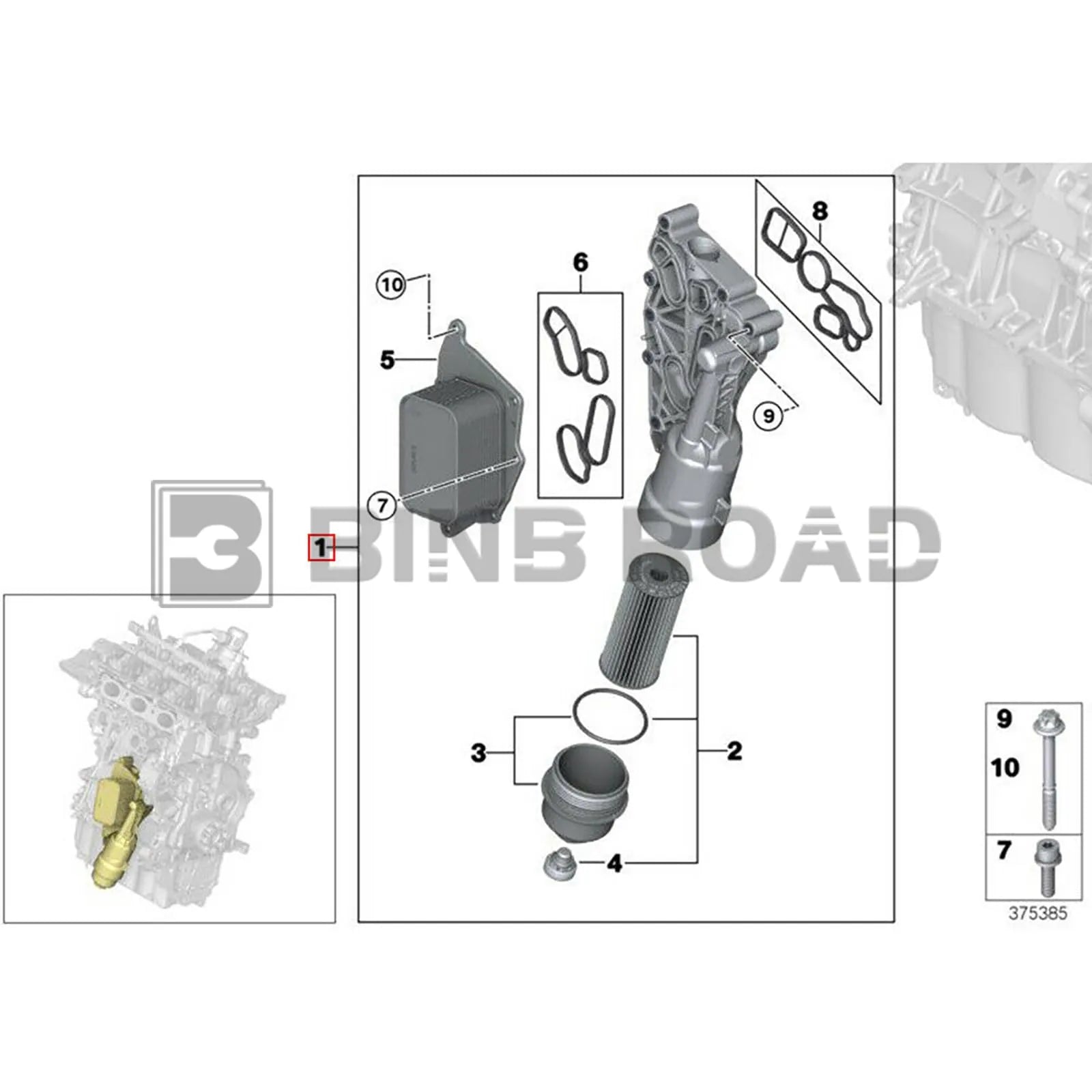 11428585235 Engine Oil Cooler Filter Housing