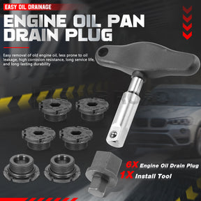 US 11137605018 1 Set Engine Oil Pan Drain Plug with Install Tool