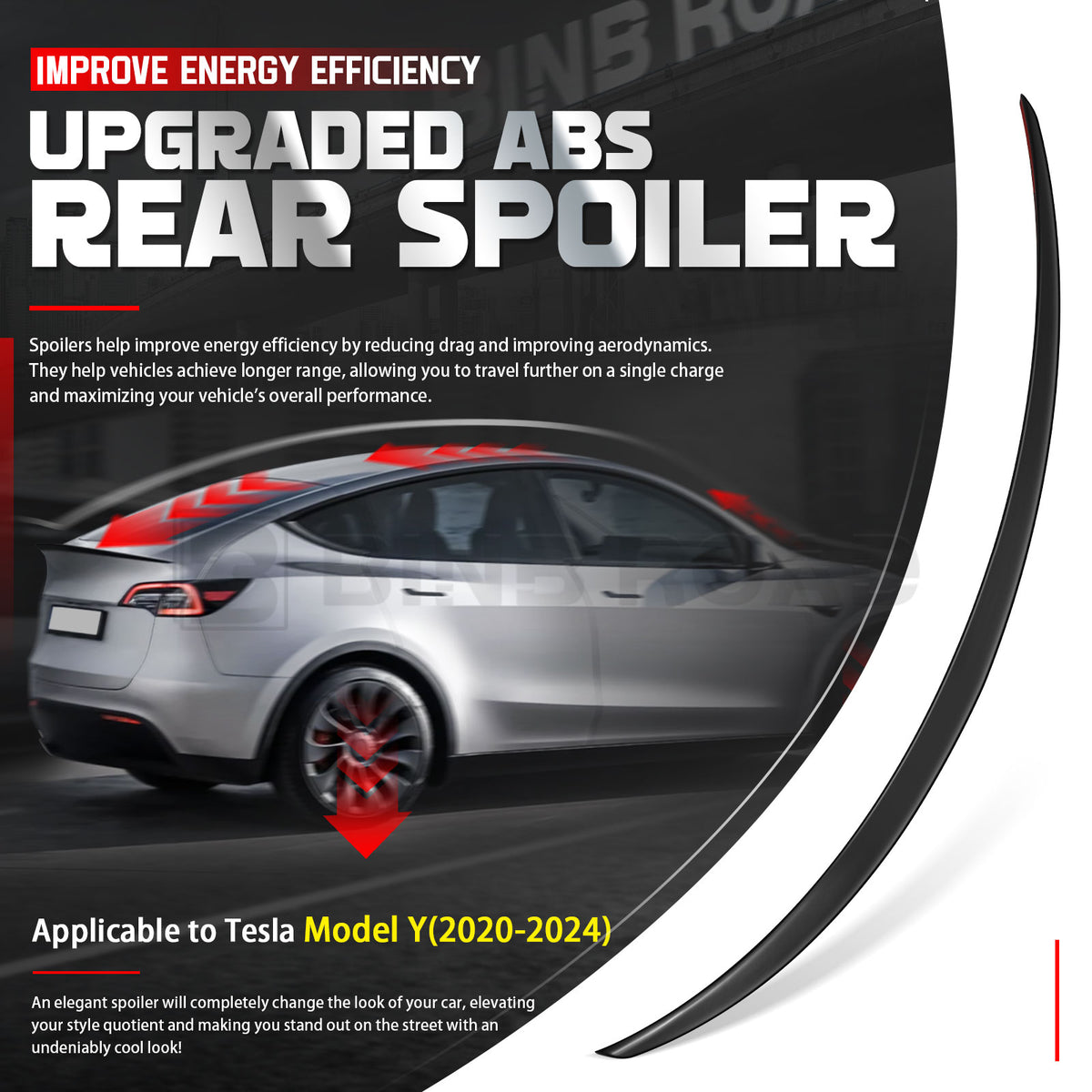 US Rear Spoiler Compatible with Tesla Model Y
