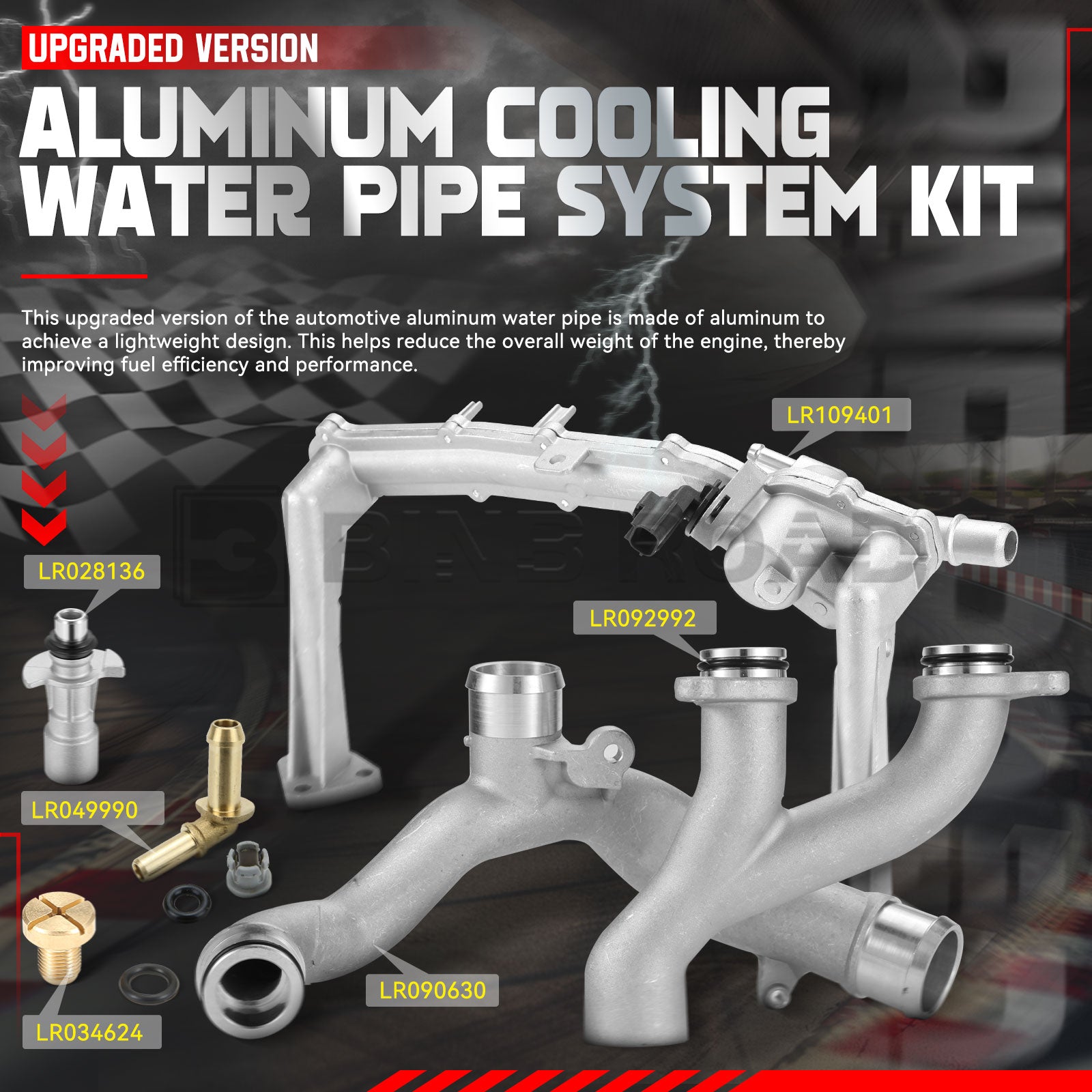 US 6Pcs Upgraded Coolant Water Pump Pipe System Kit