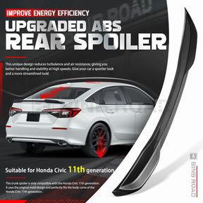 Rear Trunk Spoiler Wing Compatible with Honda Civic 11th Gen