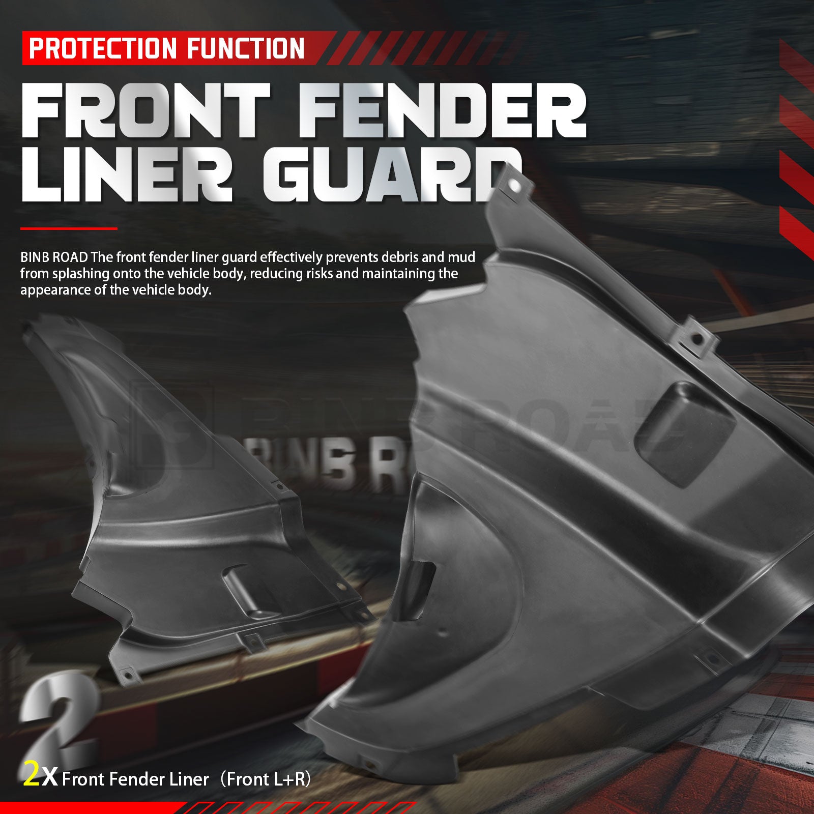 US 51718055019 + 51718055020 2Pcs Front Splash Shield Inner Fender Liner