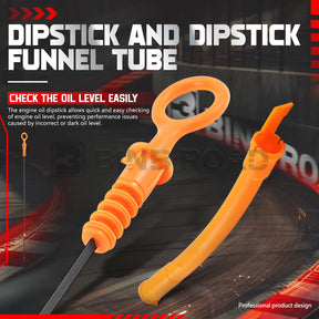 038103663 + 038115611B Engine Oil Fluid Dipstick and Oil Dipstick Funnel Tube