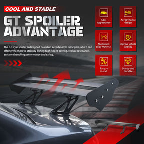 US Aluminum AIloy Hatchback Spoiler Wing Black