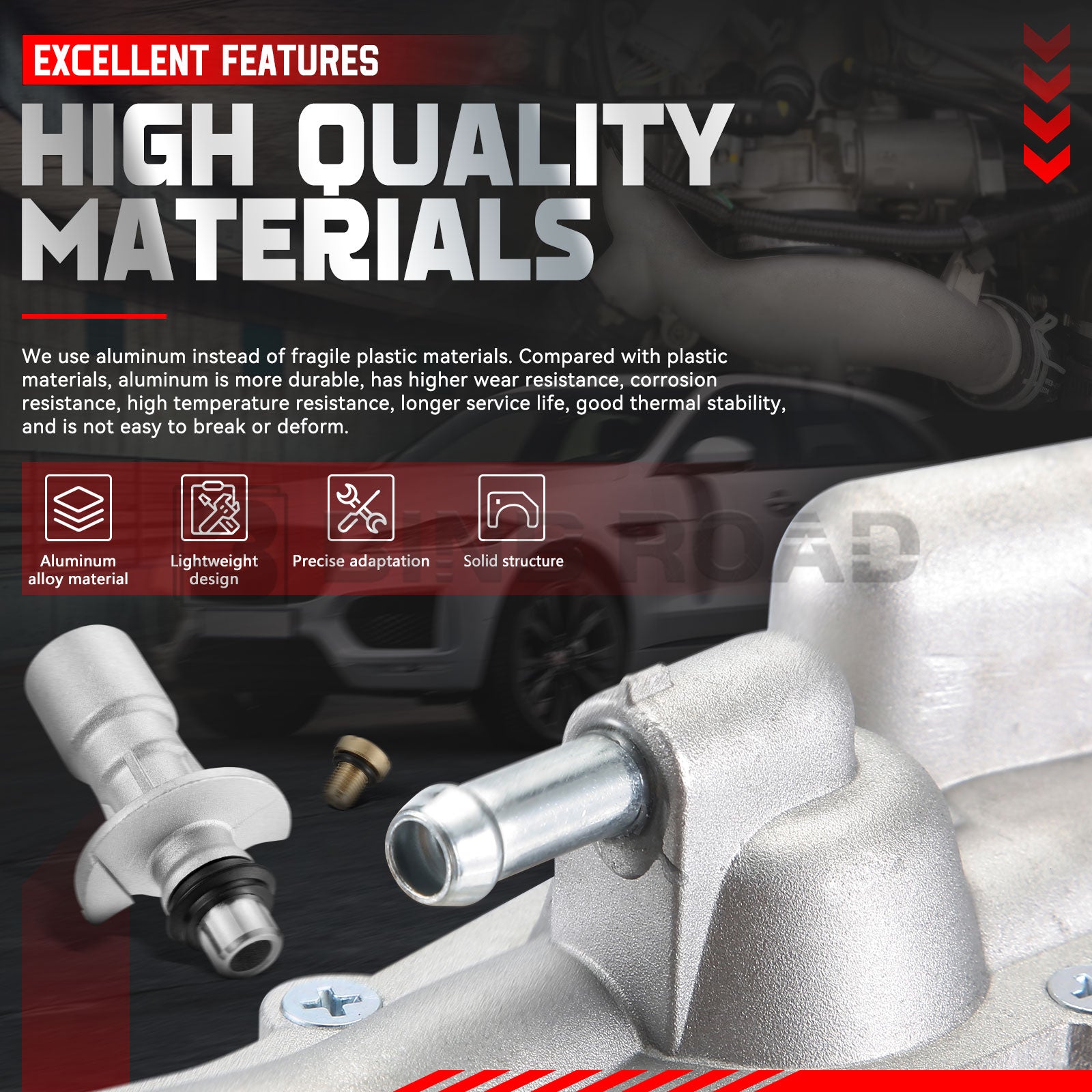 US 6Pcs Upgraded Coolant Water Pump Pipe System Kit