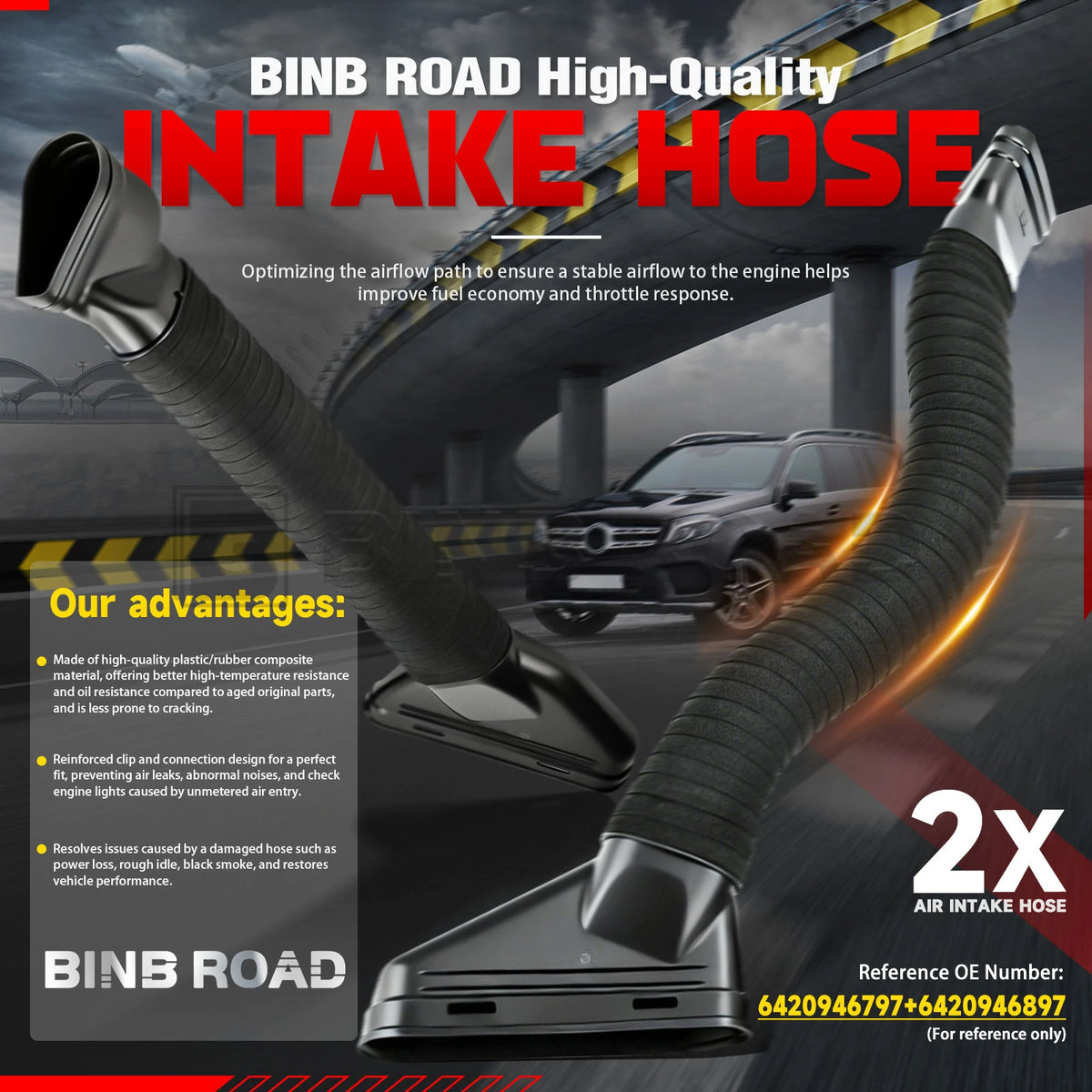 6420948897 + 6420948797 Air Intake Hose