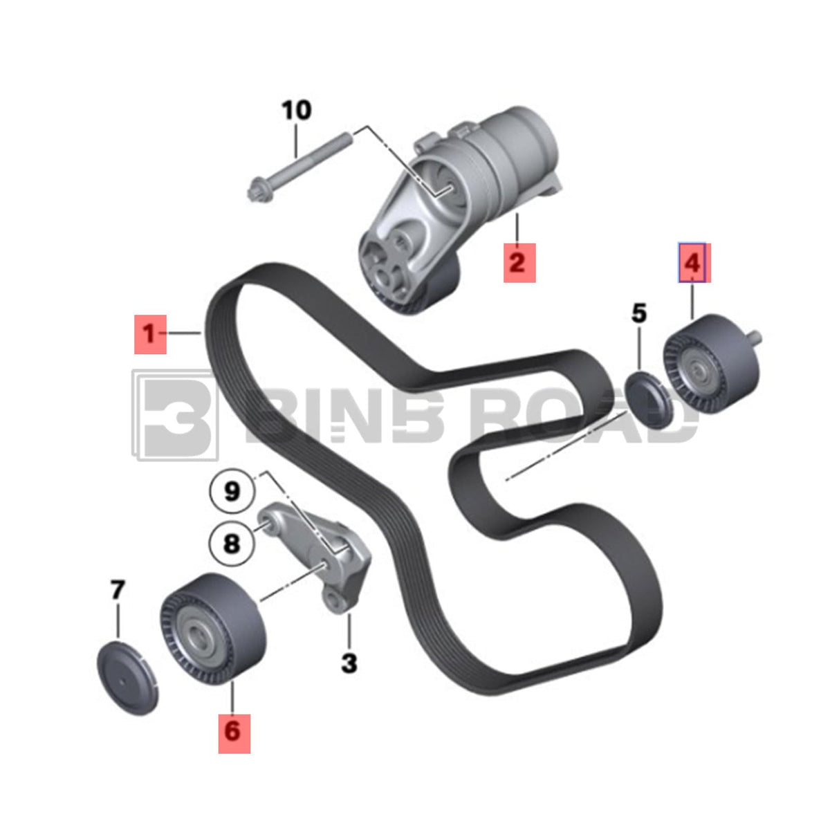 11288604266 + 11288604267 + 11287628659 Antriebsriemenspanner-Umlenkrollensatz