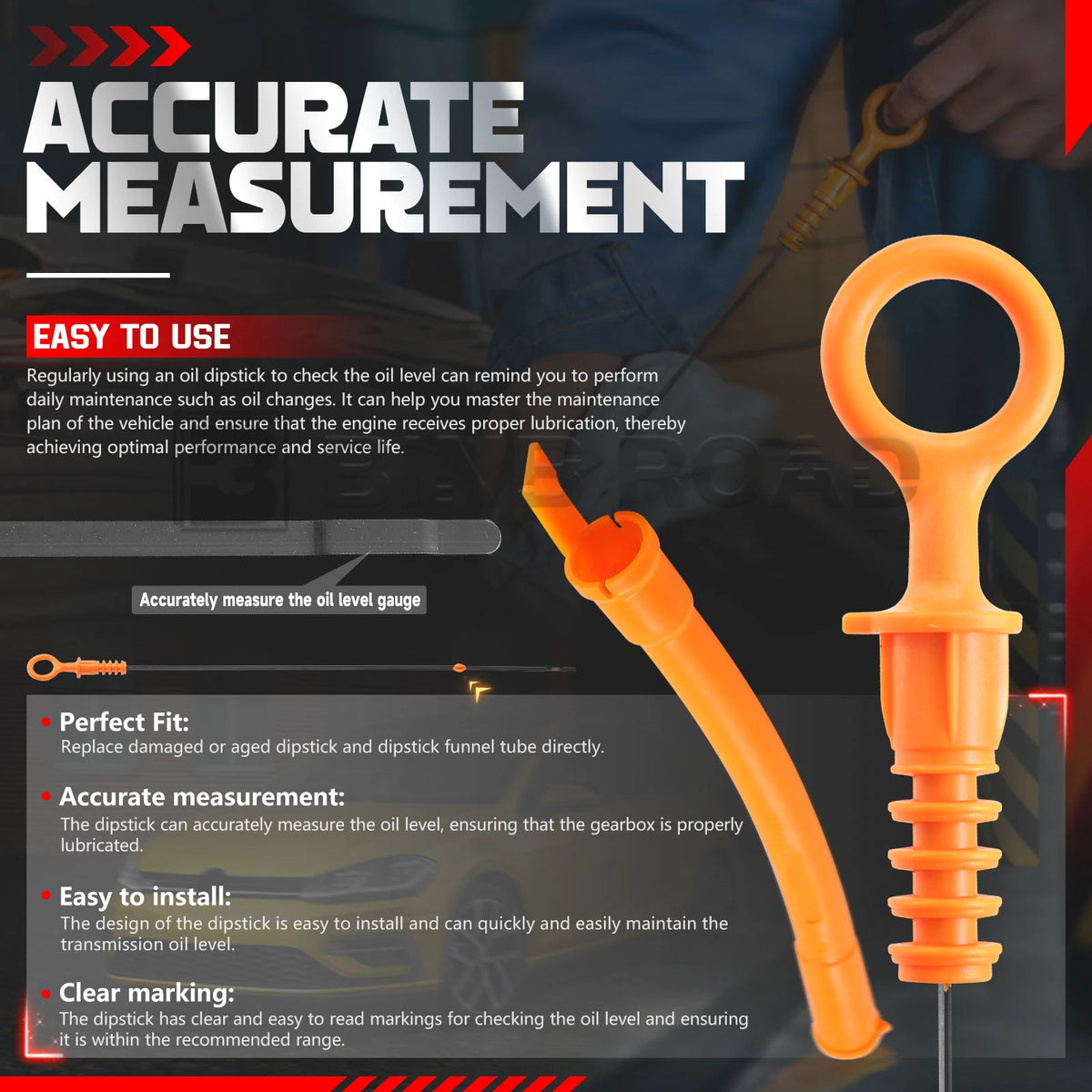 038103663 + 038115611B Engine Oil Fluid Dipstick and Oil Dipstick Funnel Tube