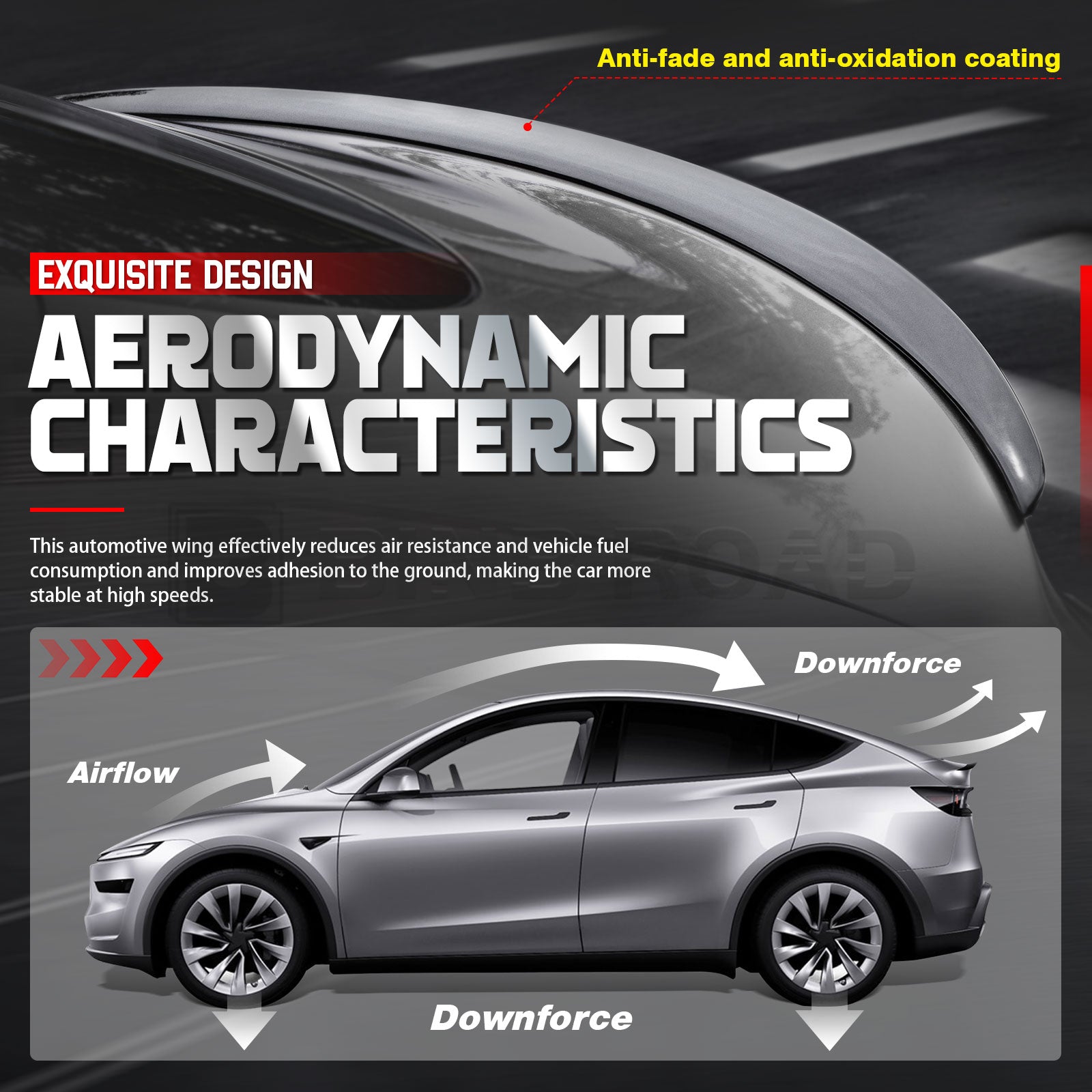 US Rear Spoiler Compatible with Tesla Model Y