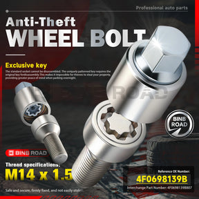 US 4F0698139B Lockable Wheel Bolt Rim Locks M14 X 1.5