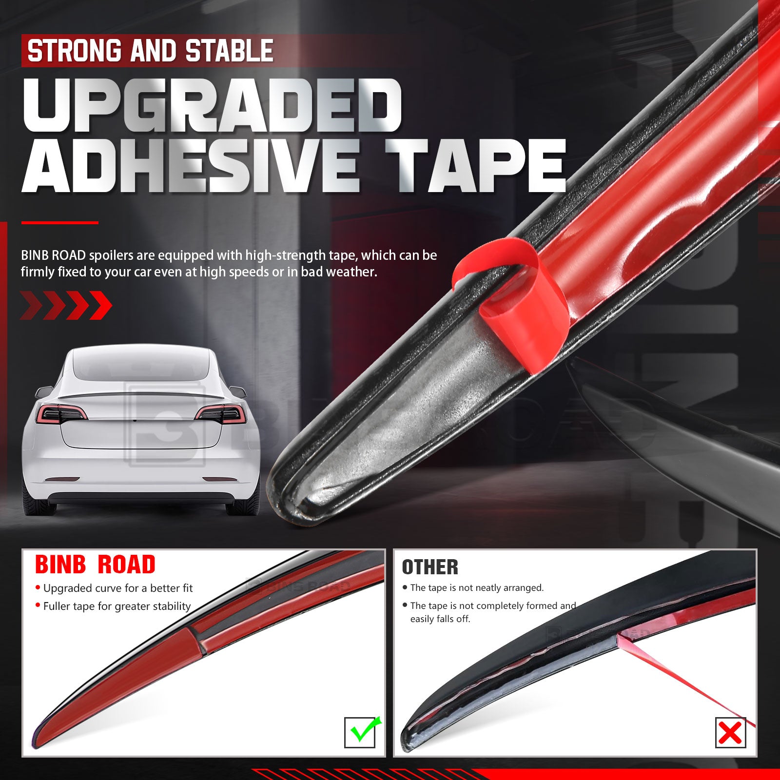 US Rear Spoiler Compatible with Tesla Model 3