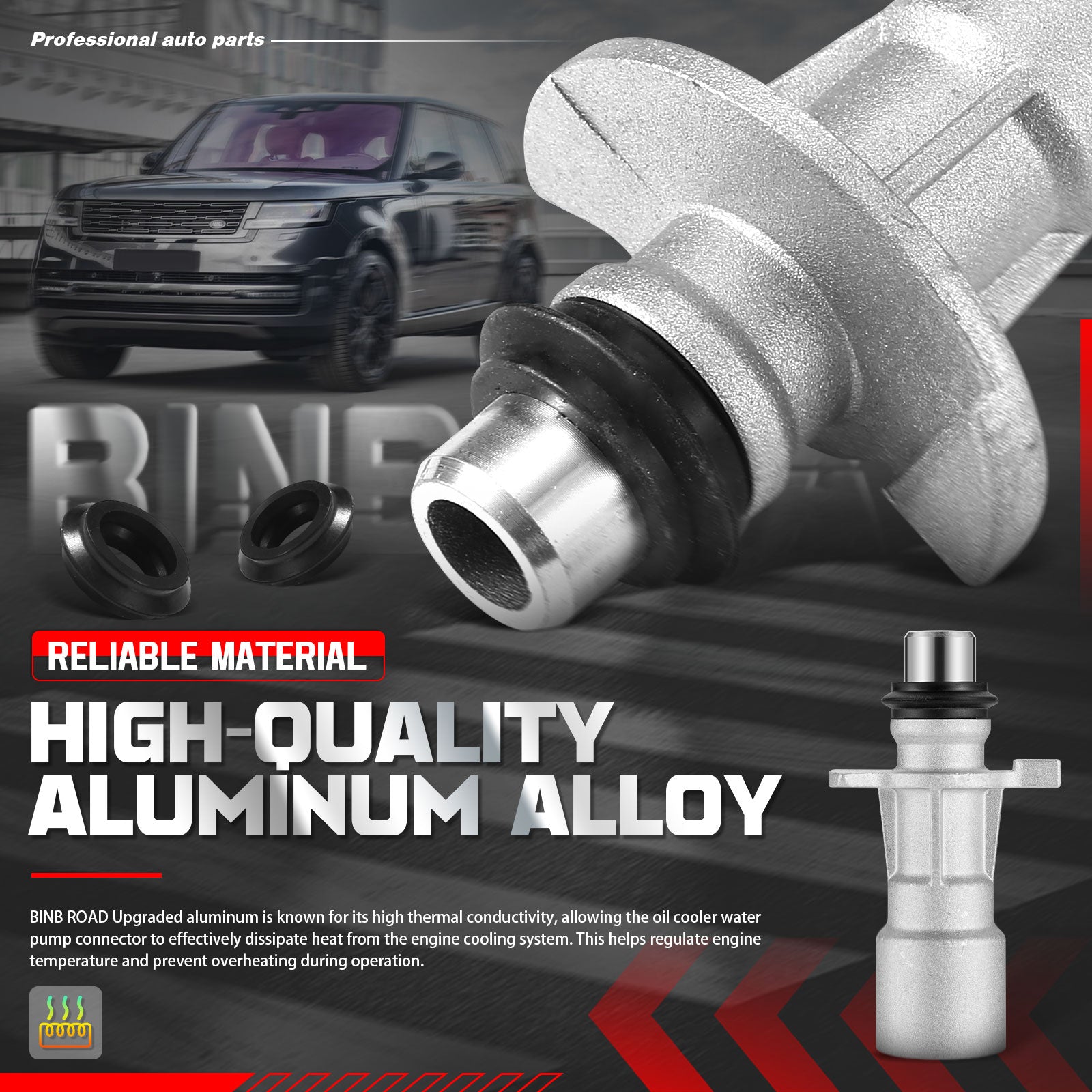 US LR028136 Aluminum Water Pump Oil Cooler Tube Adaptor Kit