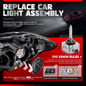 D1S HID Xenon Headlight Bulbs 4300K/6000K/8000K