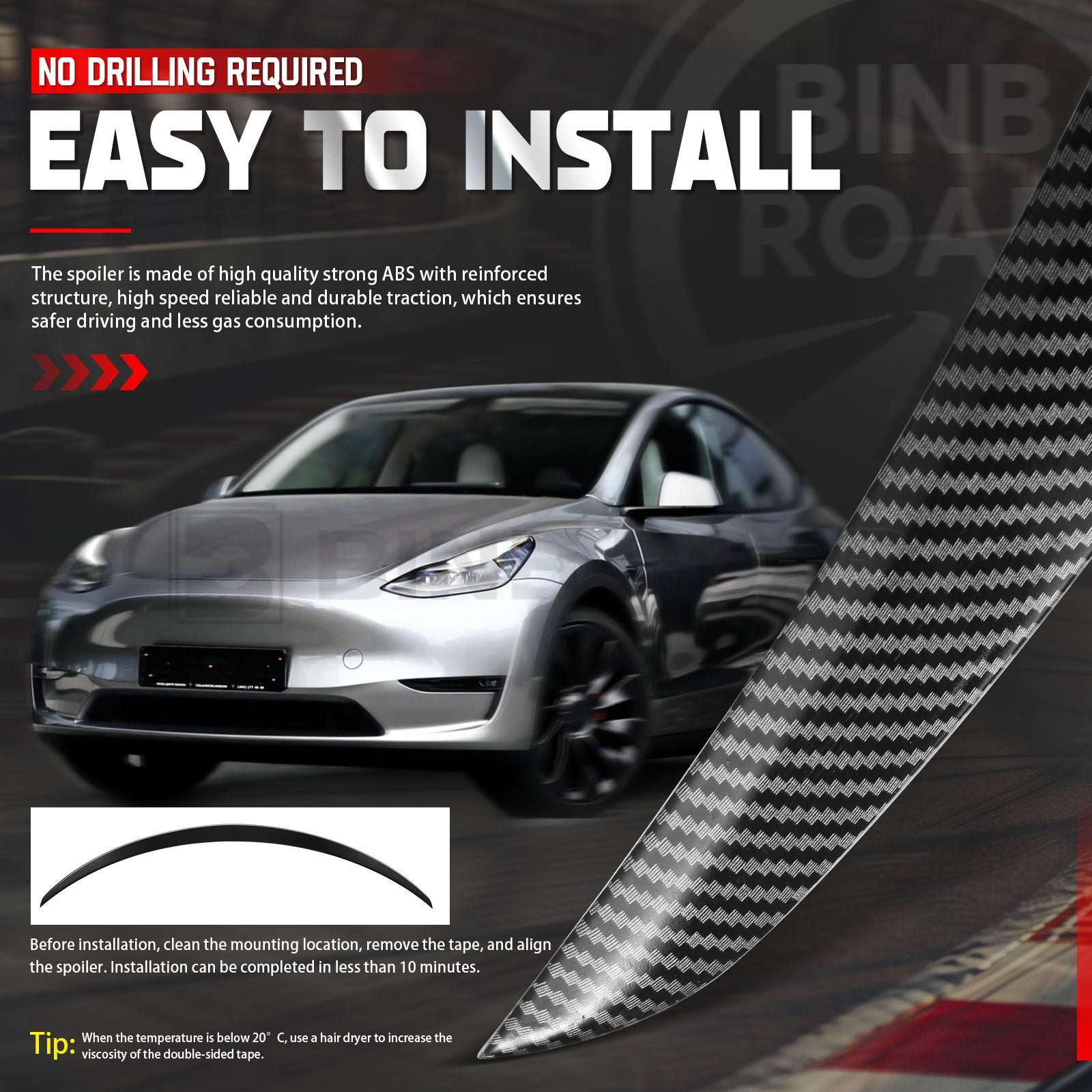 US Rear Spoiler Compatible with Tesla Model Y